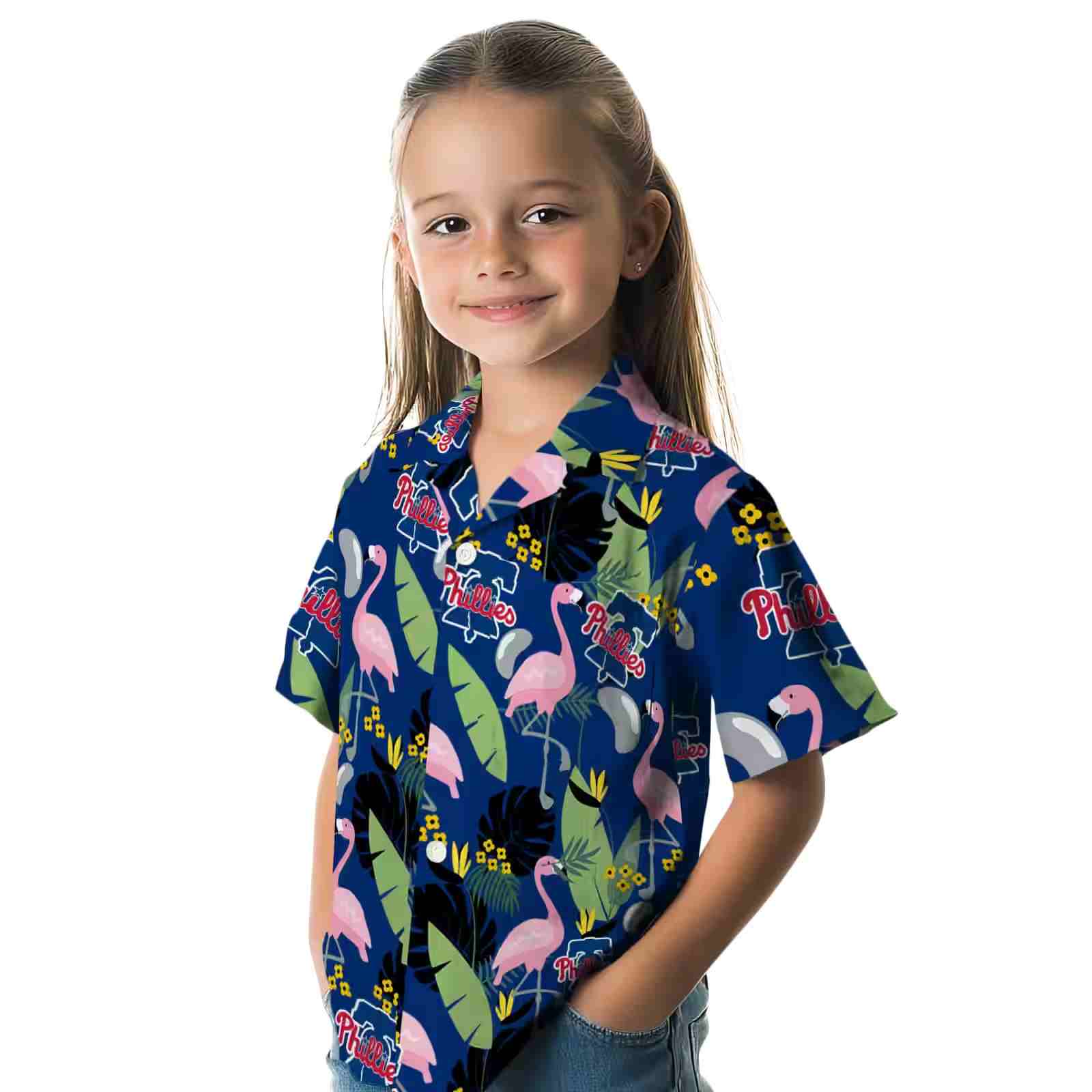 philadelphia phillies flamingo leaves blue hawaiian shirt premium grade