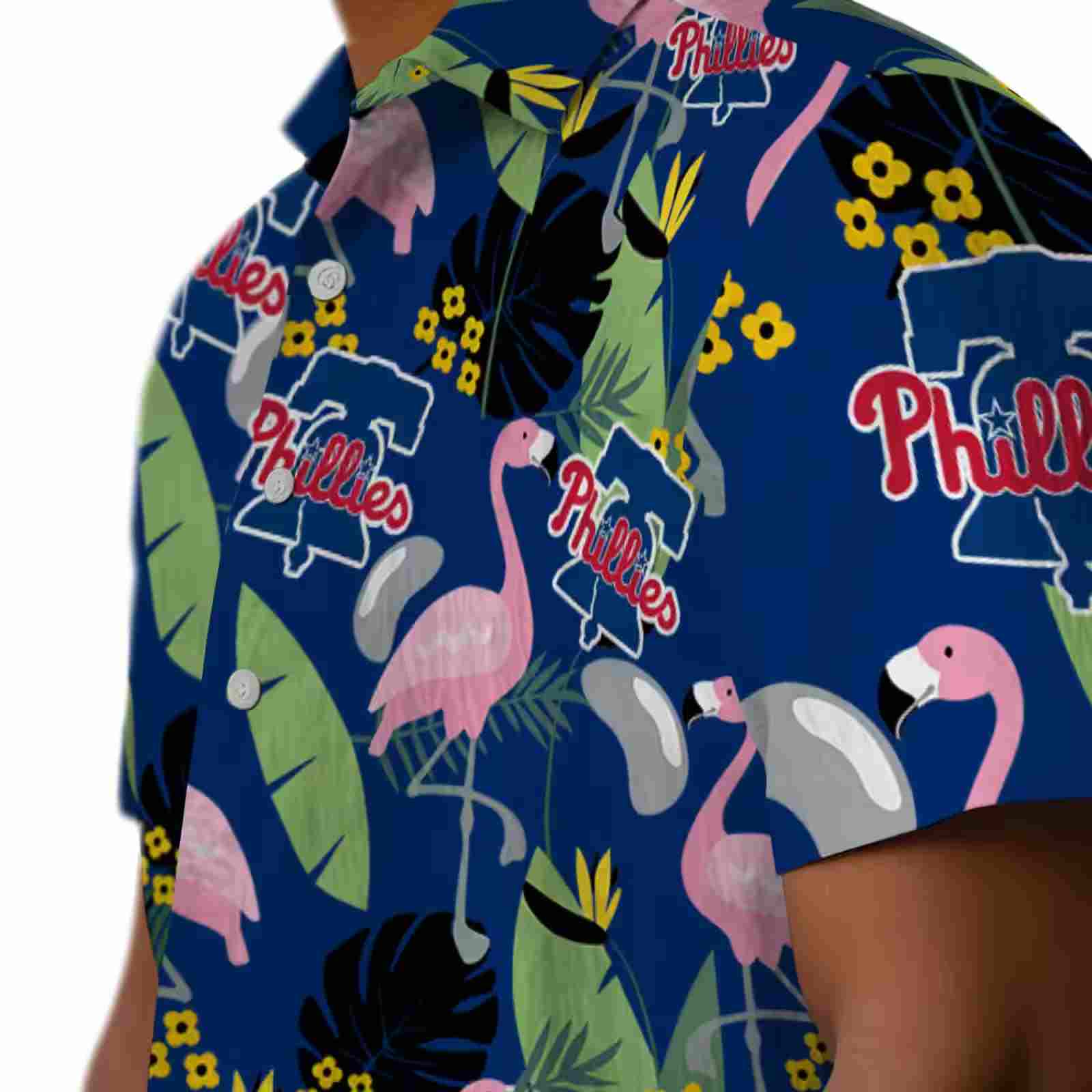 philadelphia phillies flamingo leaves blue hawaiian shirt trendy