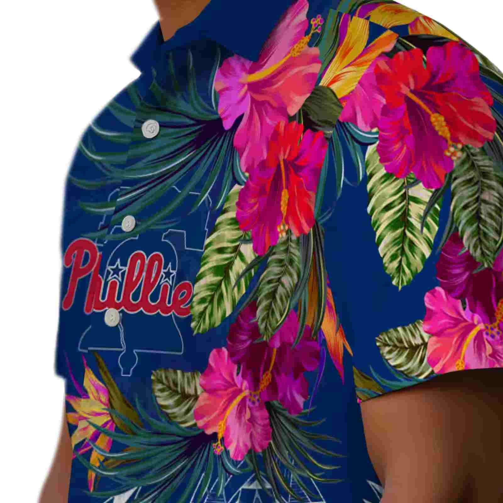 philadelphia phillies floral polynesian blue hawaiian shirt trendy