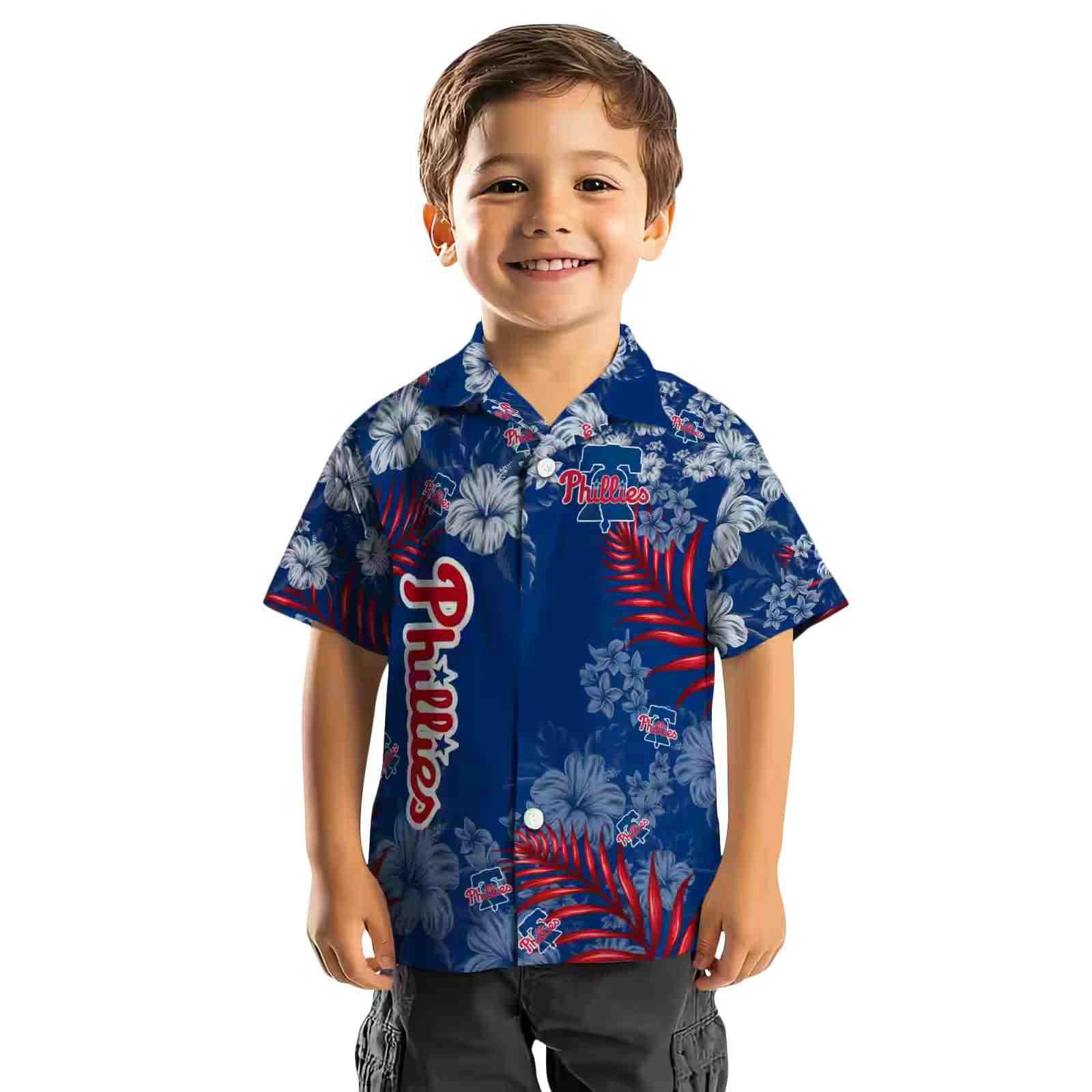 philadelphia phillies hibiscus print blue hawaiian shirt top rated