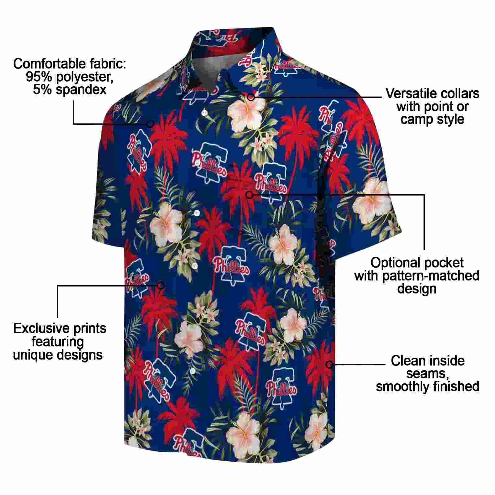 philadelphia phillies palm tree flower blue hawaiian shirt new arrival