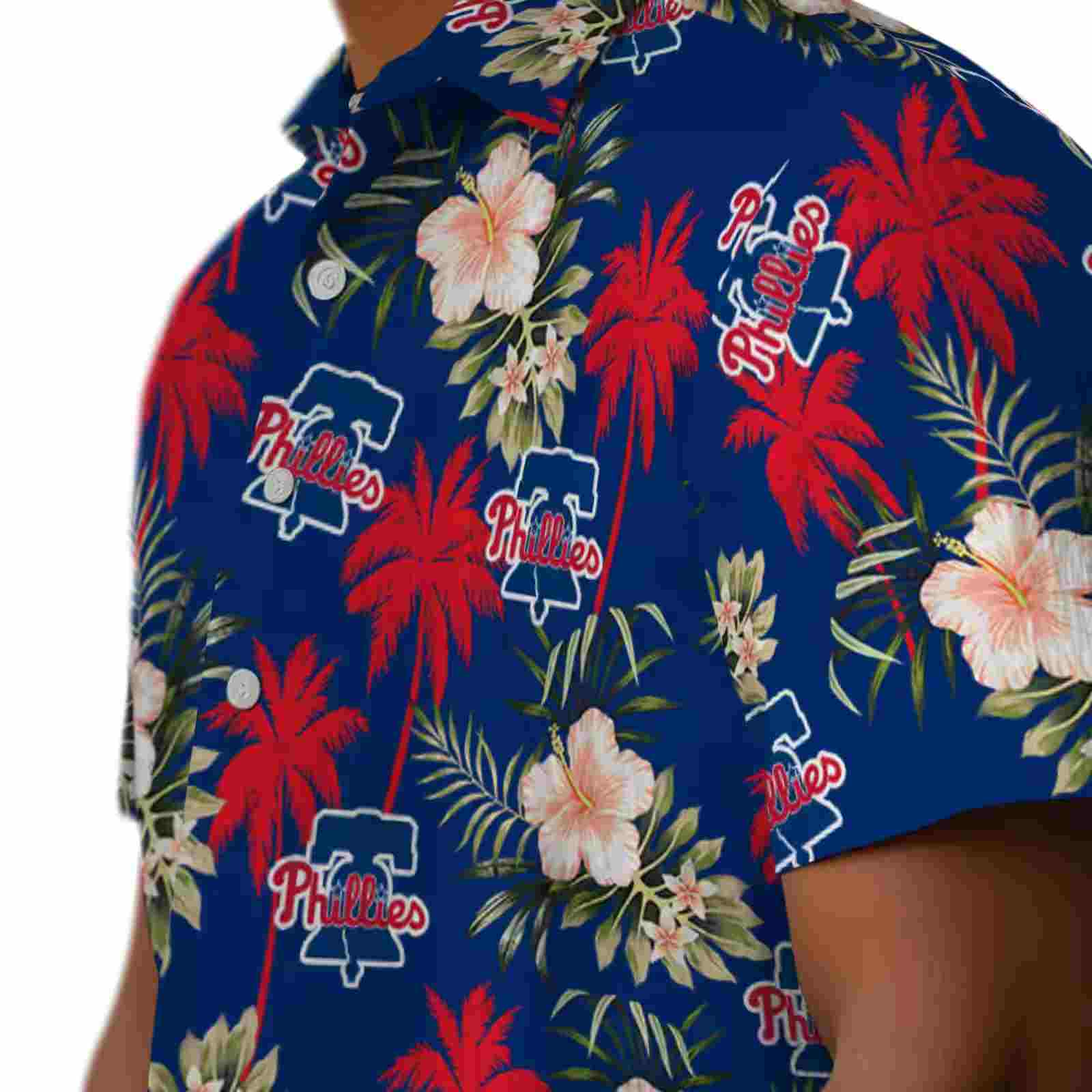 philadelphia phillies palm tree flower blue hawaiian shirt trendy