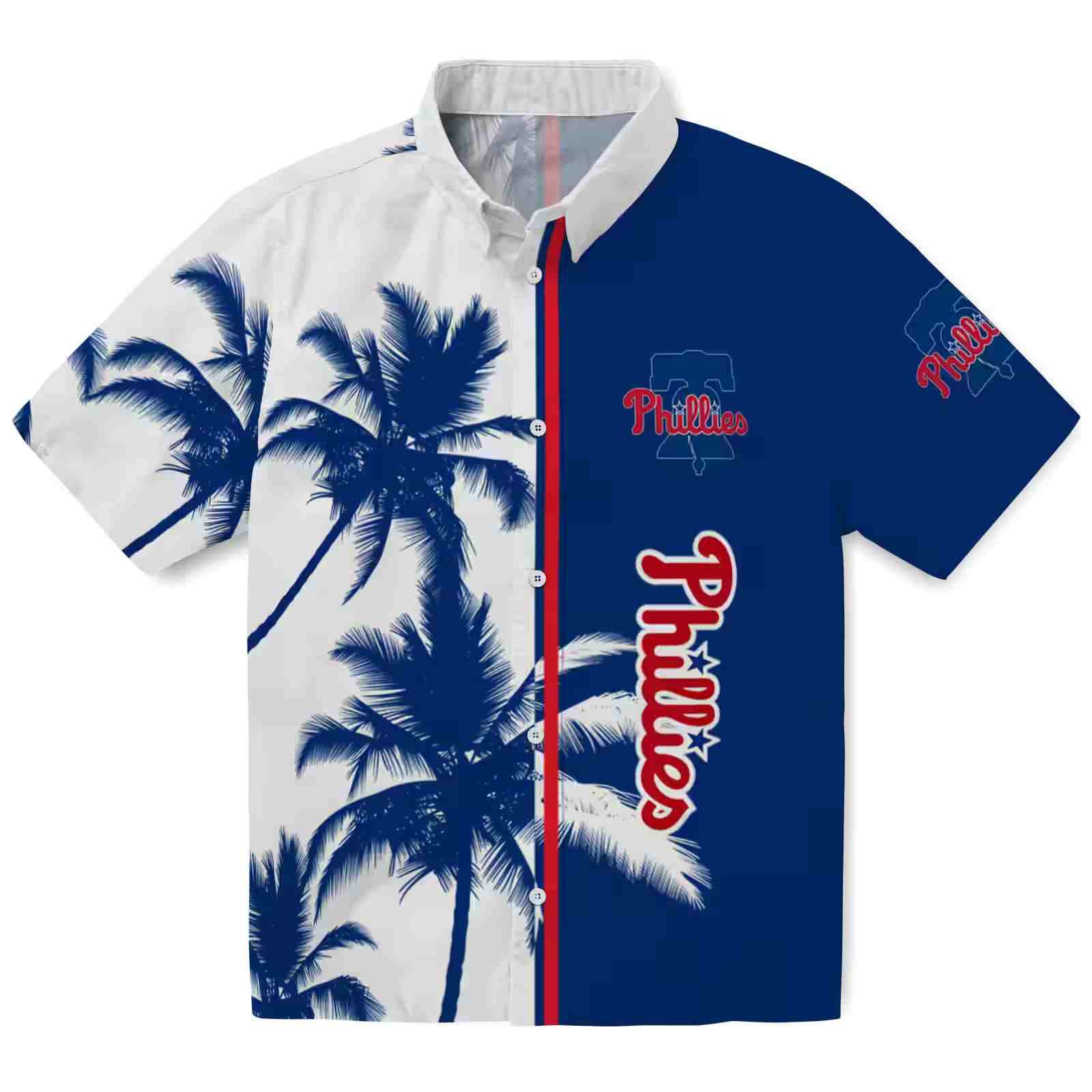 Philadelphia Phillies Palm Trees Blue White Hawaiian Shirt