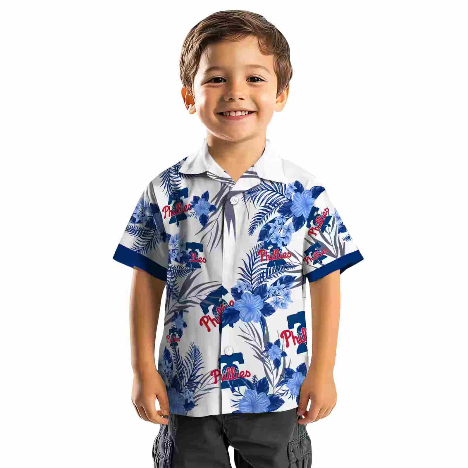 philadelphia phillies patriotic hibiscus design blue white hawaiian shirt top rated