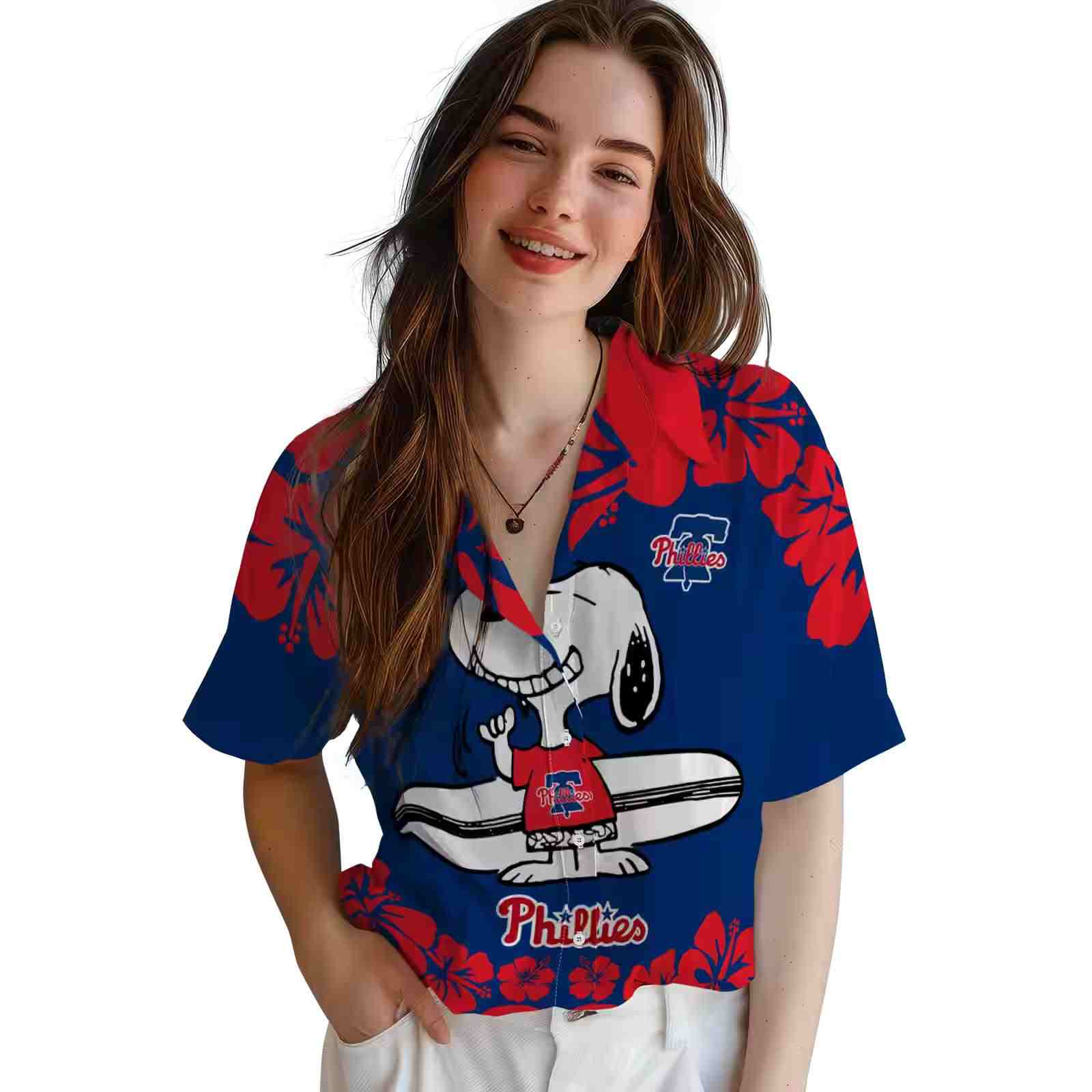 philadelphia phillies snoopy surf blue white hawaiian shirt latest model