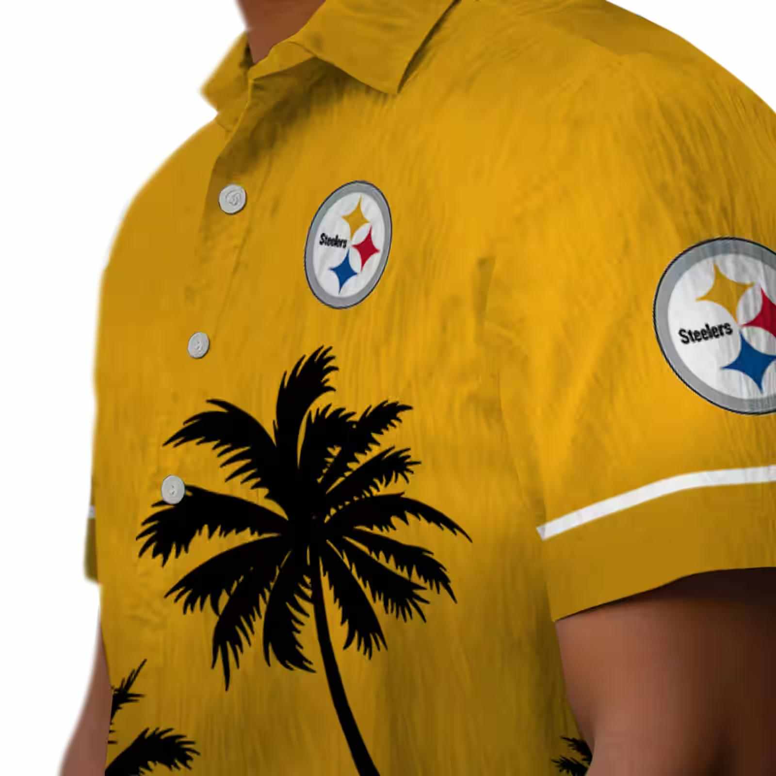 pittsburgh steelers beach sunset gold black hawaiian shirt trendy