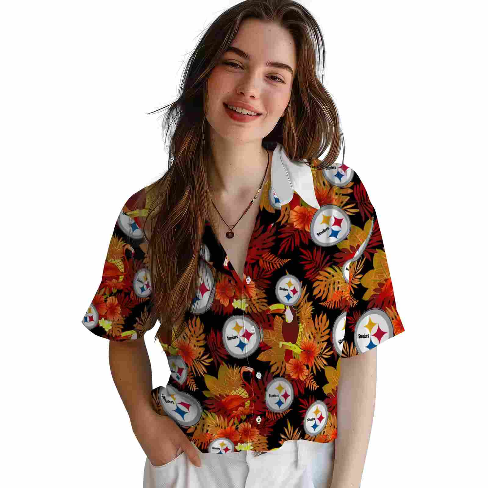 pittsburgh steelers floral toucan gold red hawaiian shirt latest model