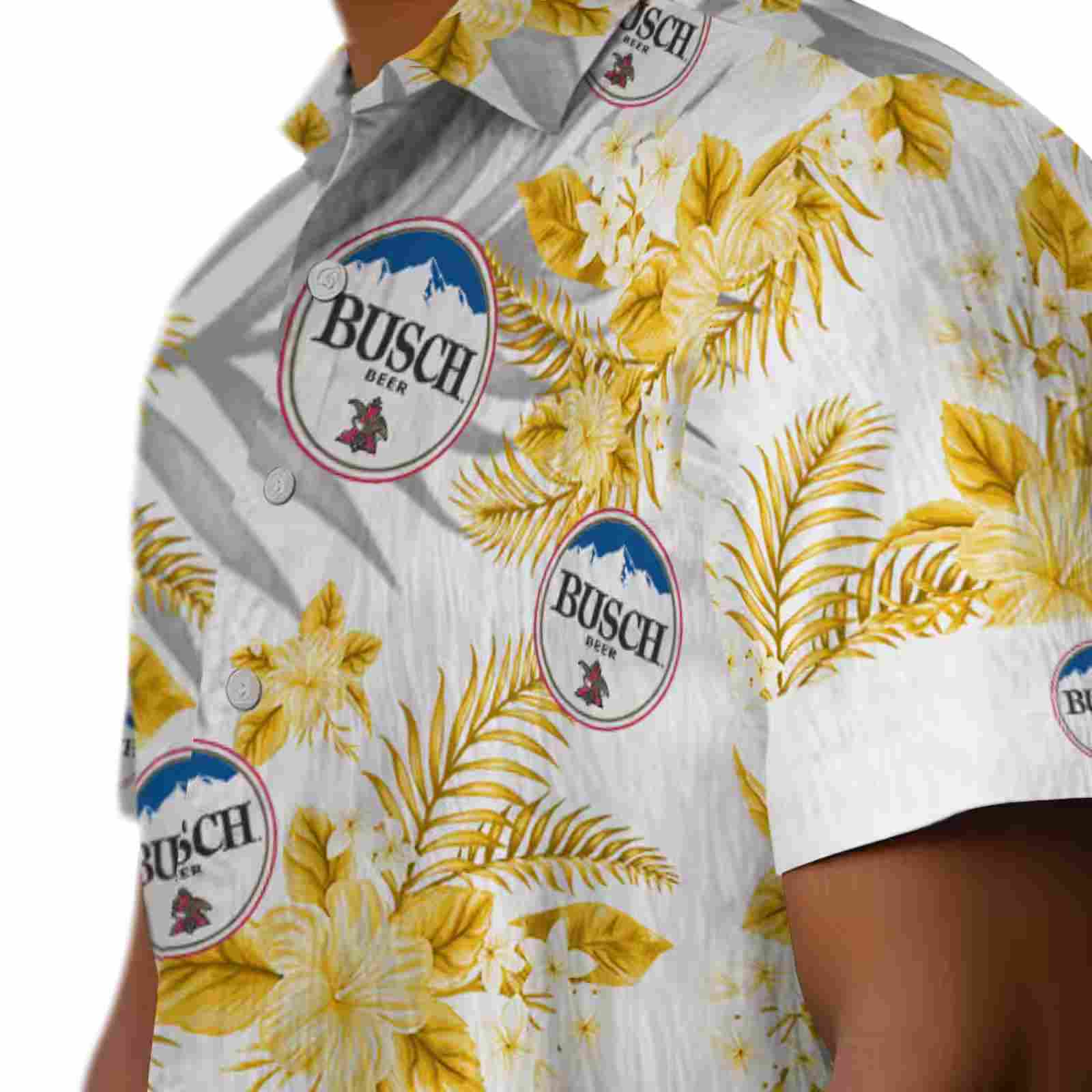 pittsburgh steelers hibiscus palm leaves gold white hawaiian shirt trendy