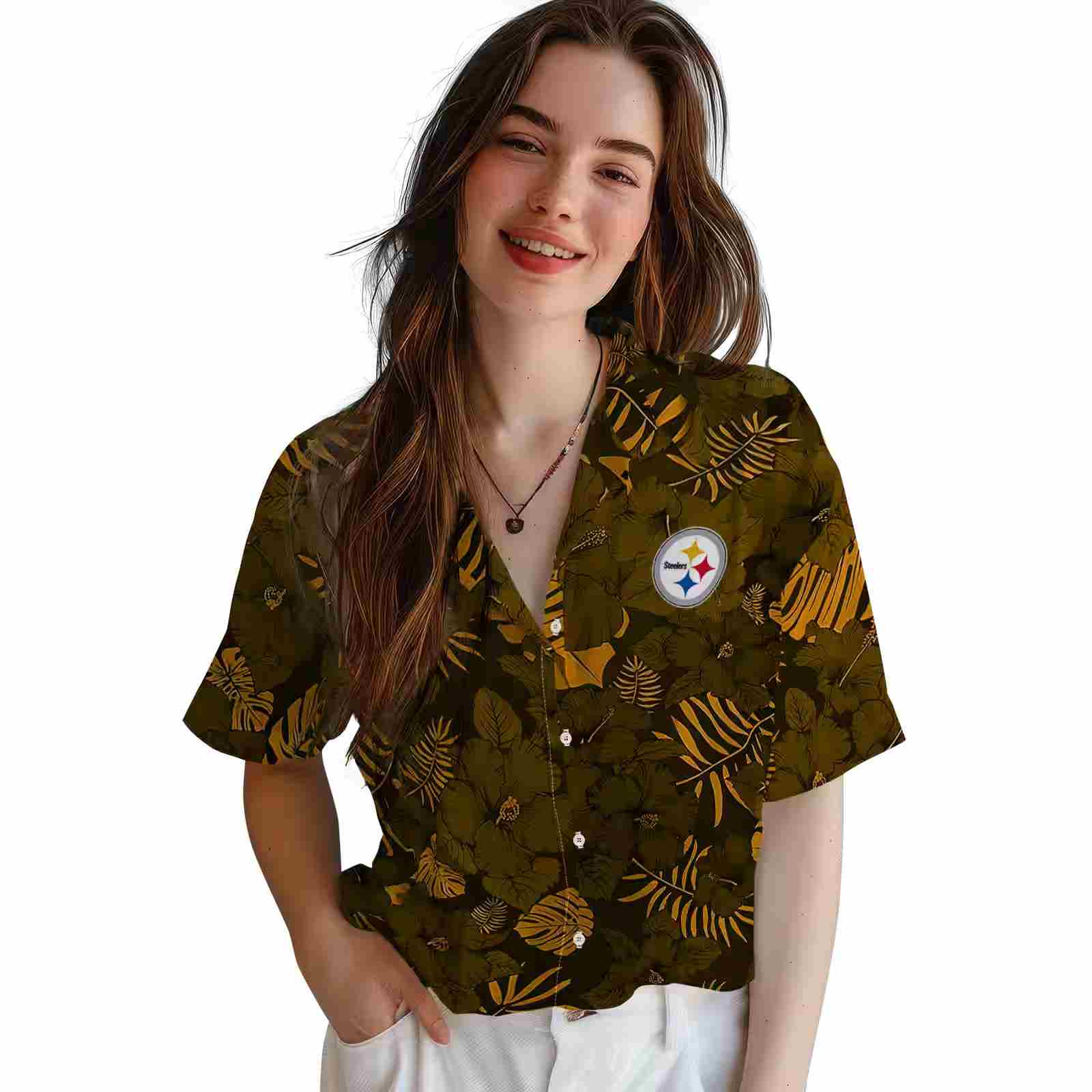 pittsburgh steelers jungle vibes gold hawaiian shirt latest model