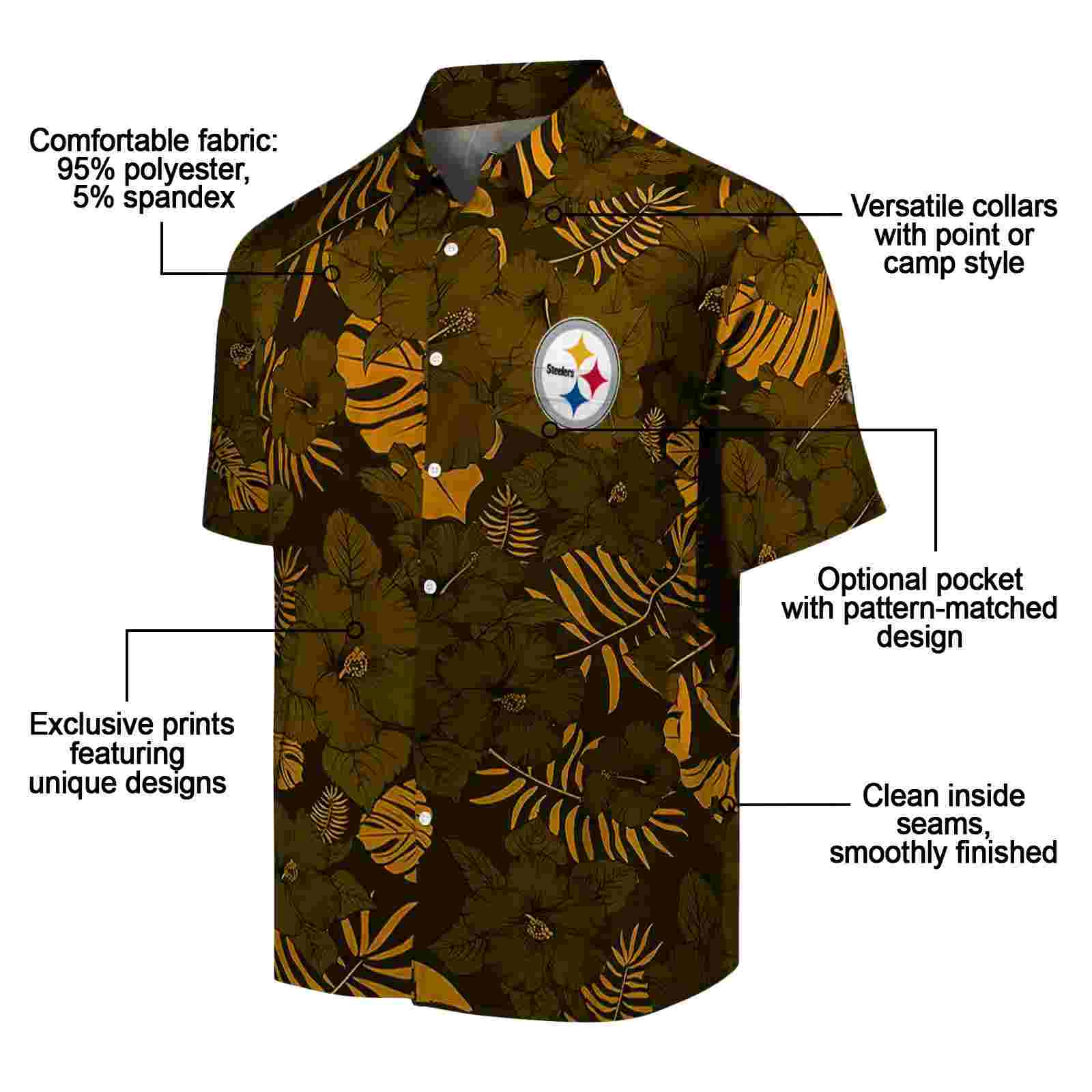 pittsburgh steelers jungle vibes gold hawaiian shirt new arrival