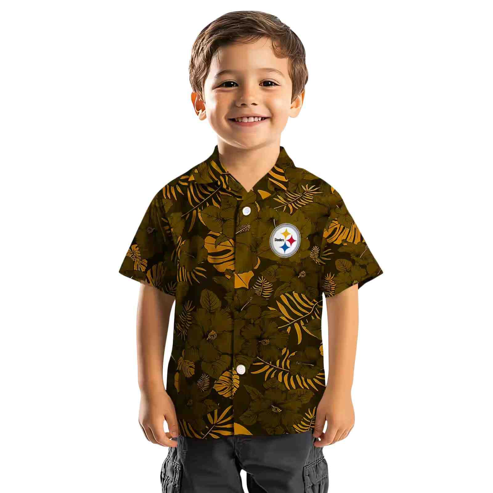 pittsburgh steelers jungle vibes gold hawaiian shirt top rated