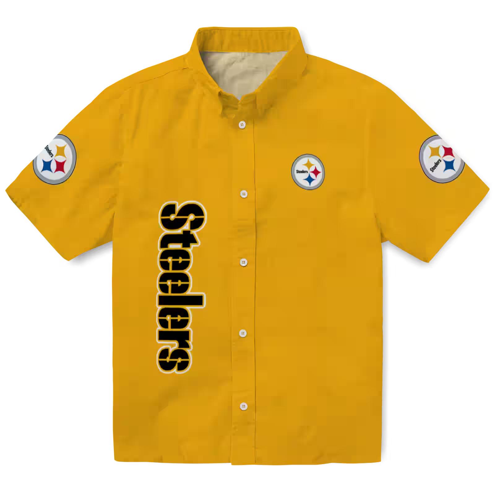 Pittsburgh Steelers Stuart Minion Gold Hawaiian Shirt