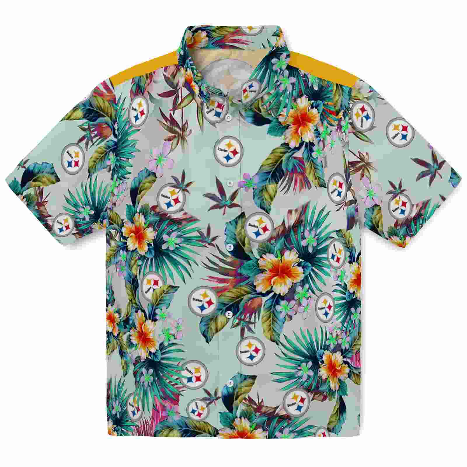 Pittsburgh Steelers Tropical Foliage Green Hawaiian Shirt