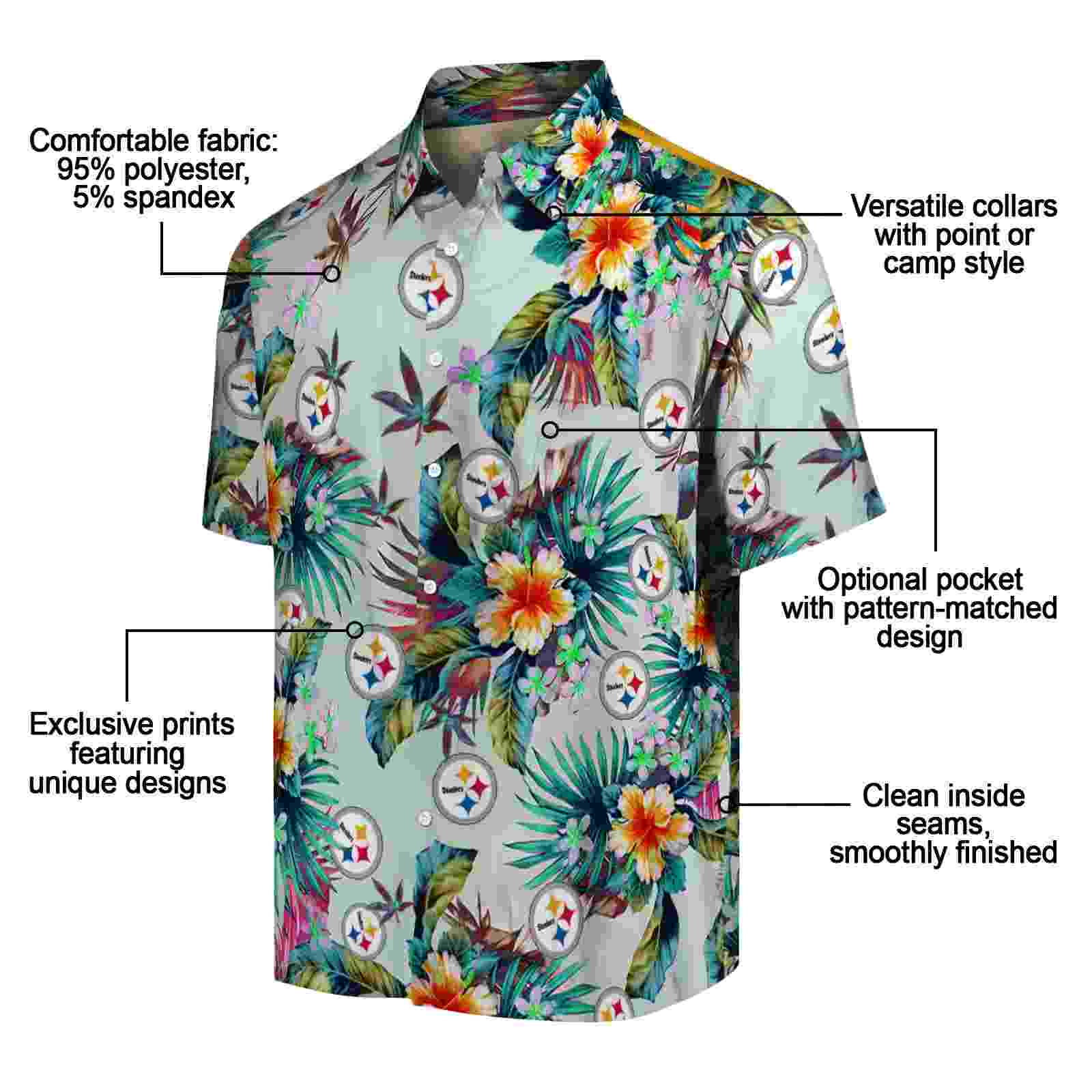 pittsburgh steelers tropical foliage green hawaiian shirt new arrival