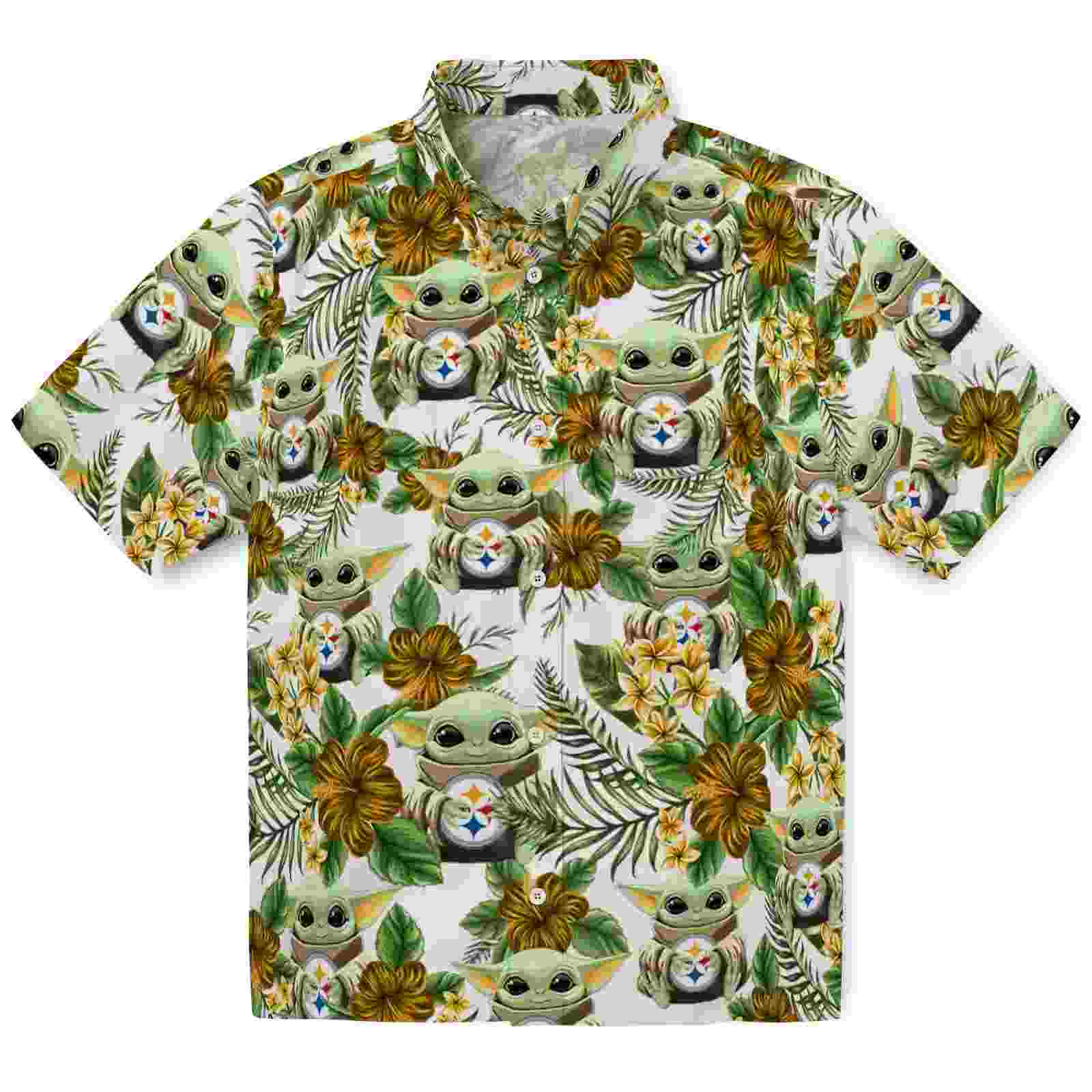 Pittsburgh Steelers Tropical Yoda Green Hawaiian Shirt