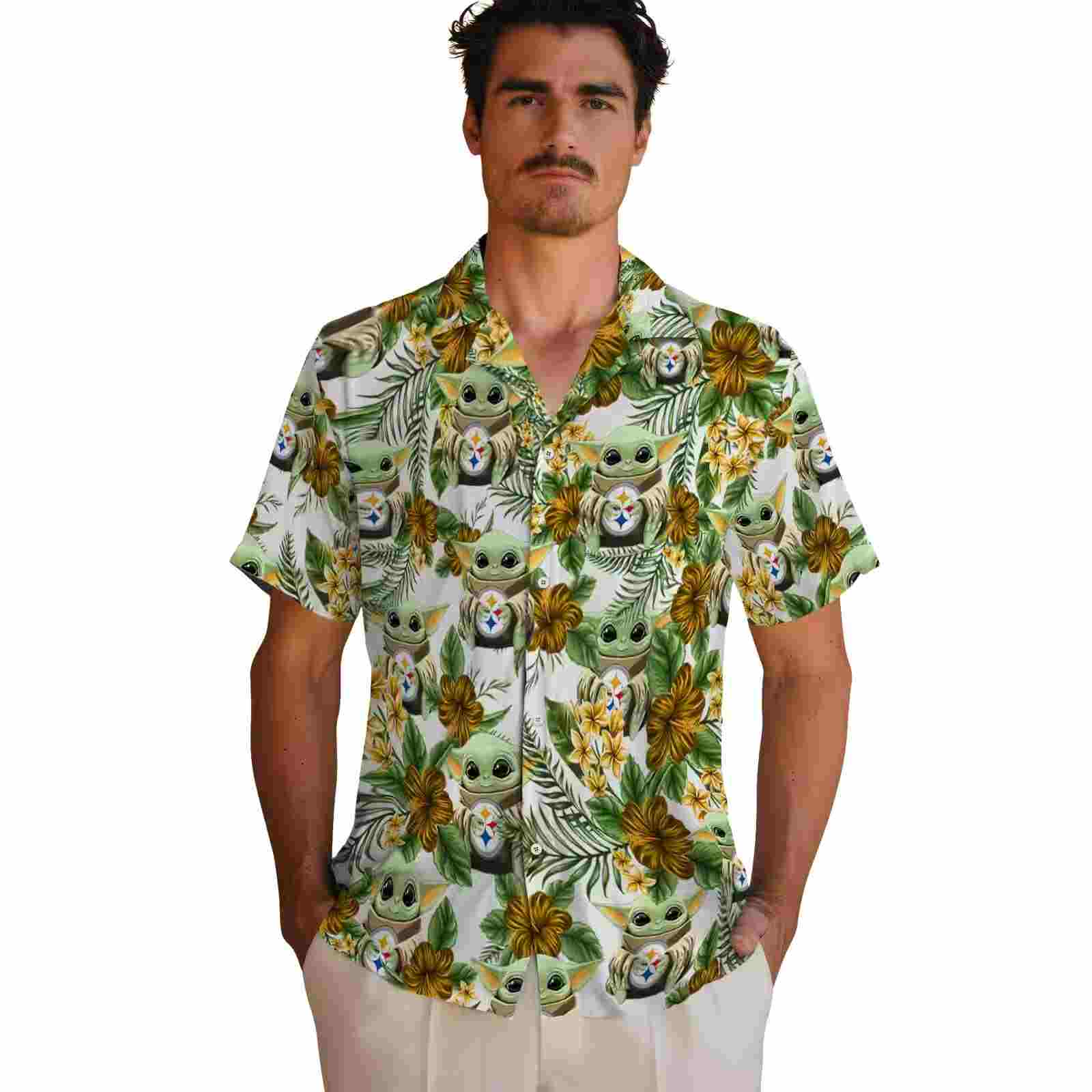 pittsburgh steelers tropical yoda green hawaiian shirt fashion forward