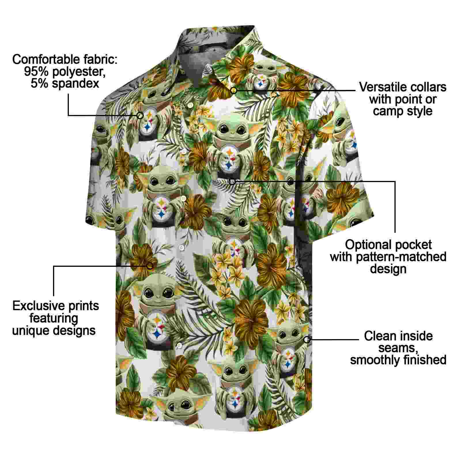 pittsburgh steelers tropical yoda green hawaiian shirt new arrival