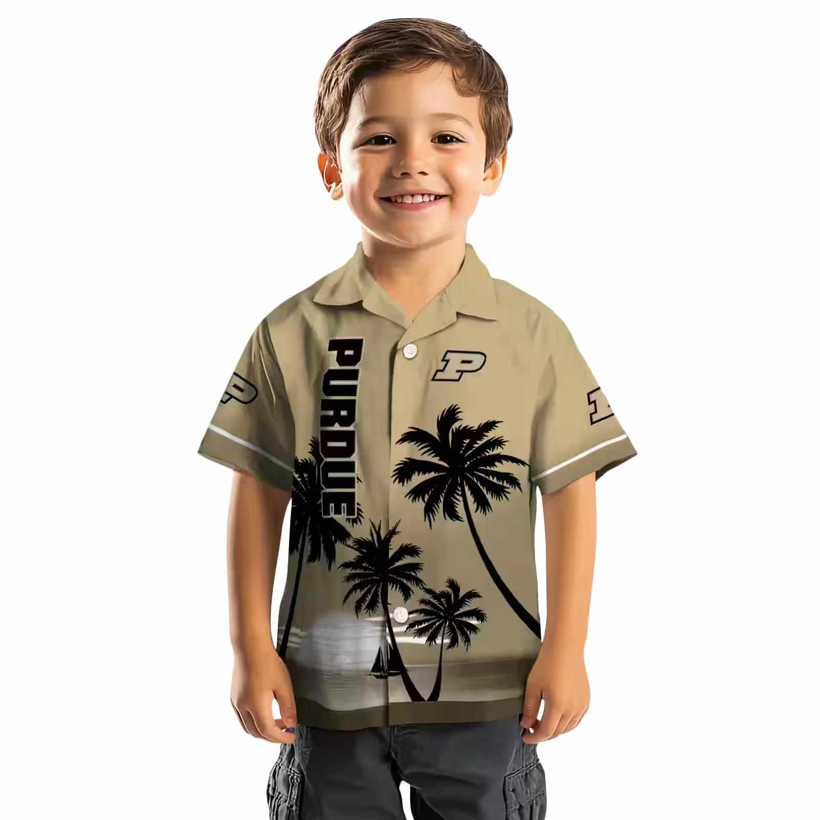 purdue boilermakers beach sunset gold black hawaiian shirt top rated