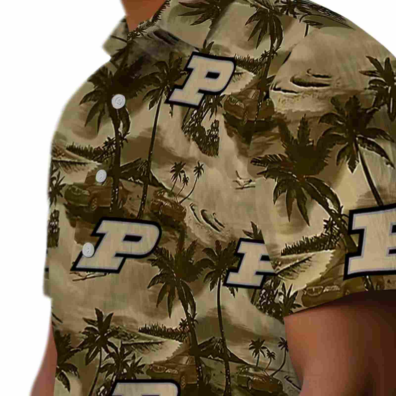 purdue boilermakers coastal palms gold hawaiian shirt trendy