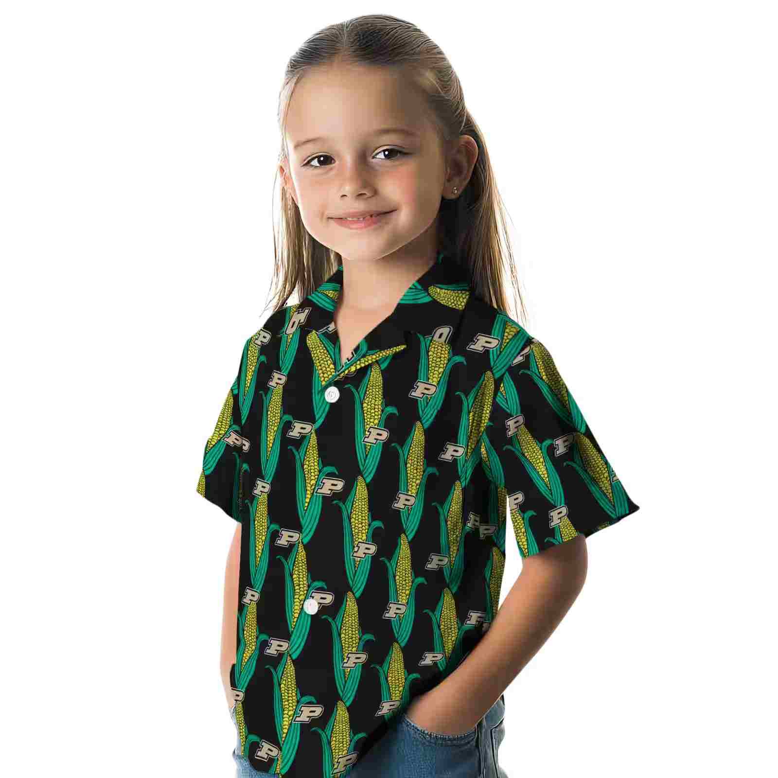 purdue boilermakers corn motifs black green hawaiian shirt premium grade