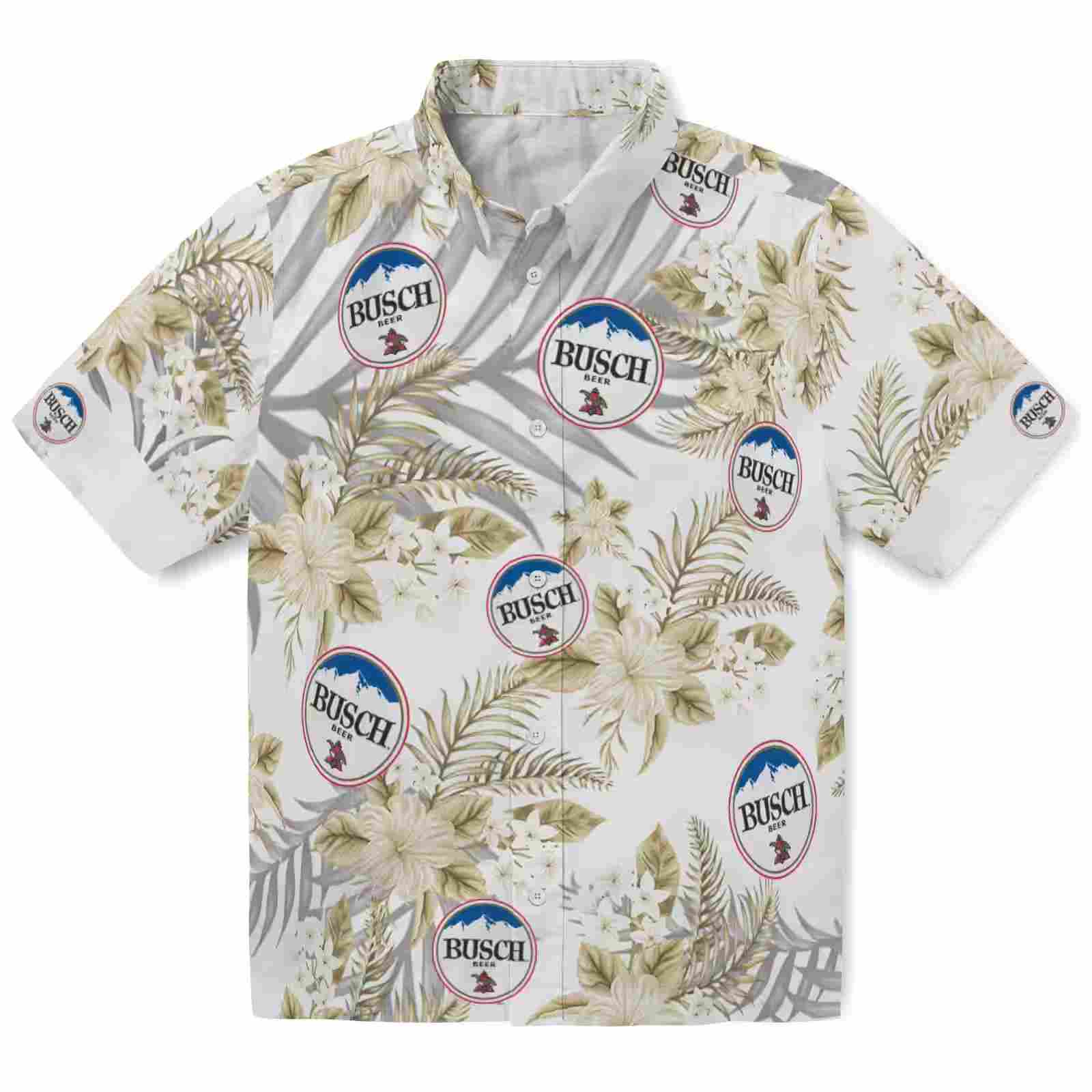 Purdue Boilermakers Hibiscus Palm Leaves Gold White Hawaiian Shirt