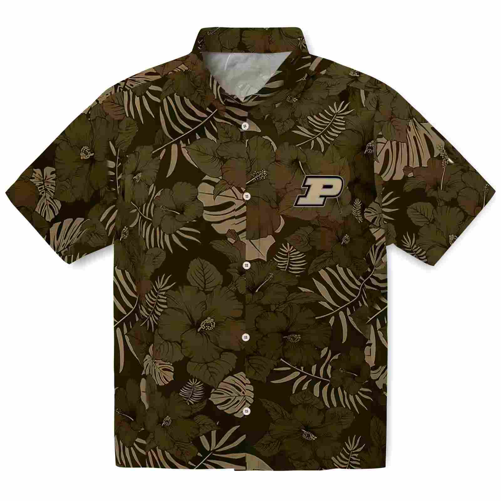 Purdue Boilermakers Jungle Vibes Gold Hawaiian Shirt