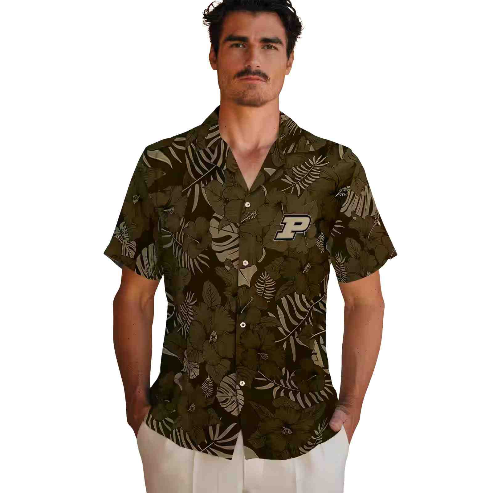 purdue boilermakers jungle vibes gold hawaiian shirt fashion forward