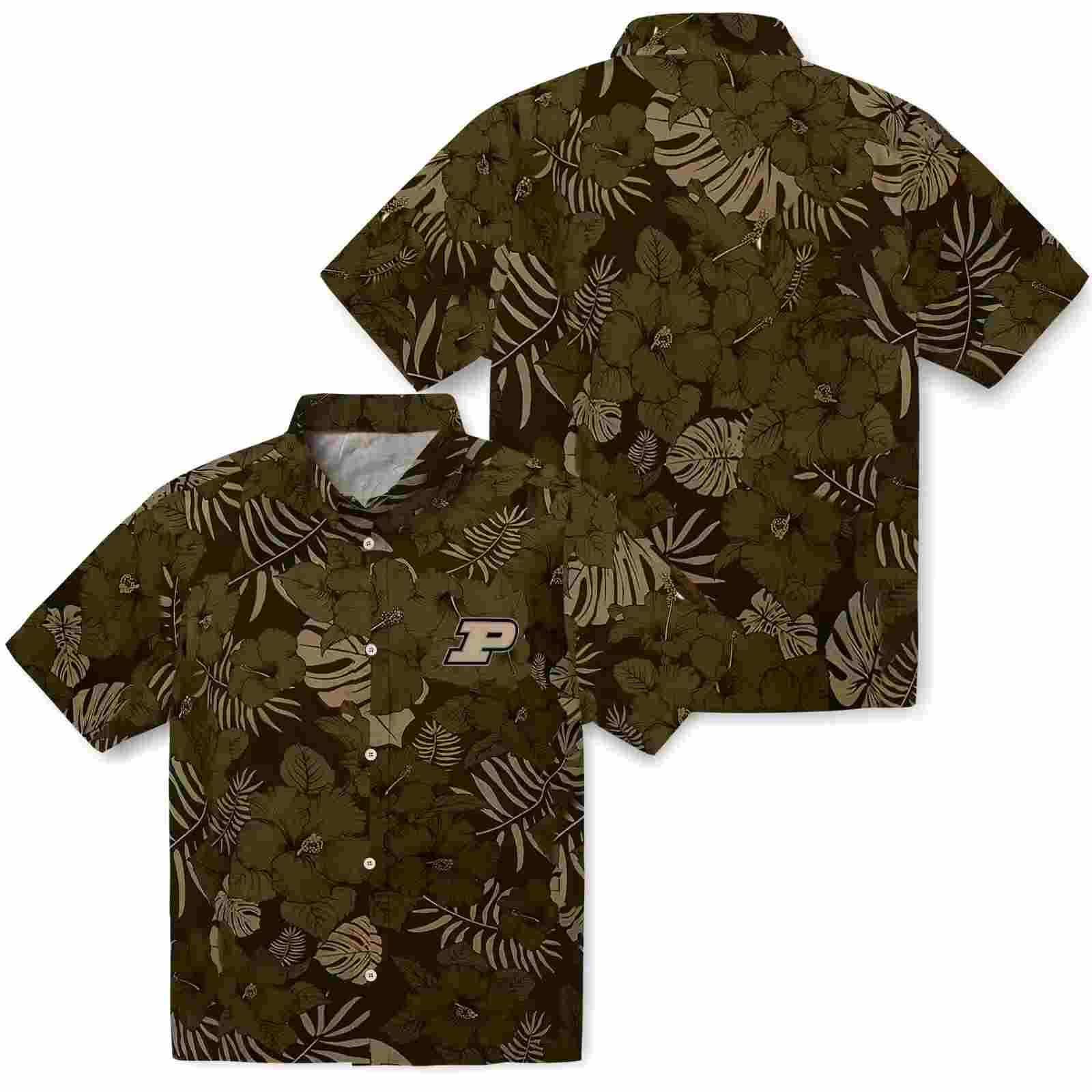 purdue boilermakers jungle vibes gold hawaiian shirt high quality