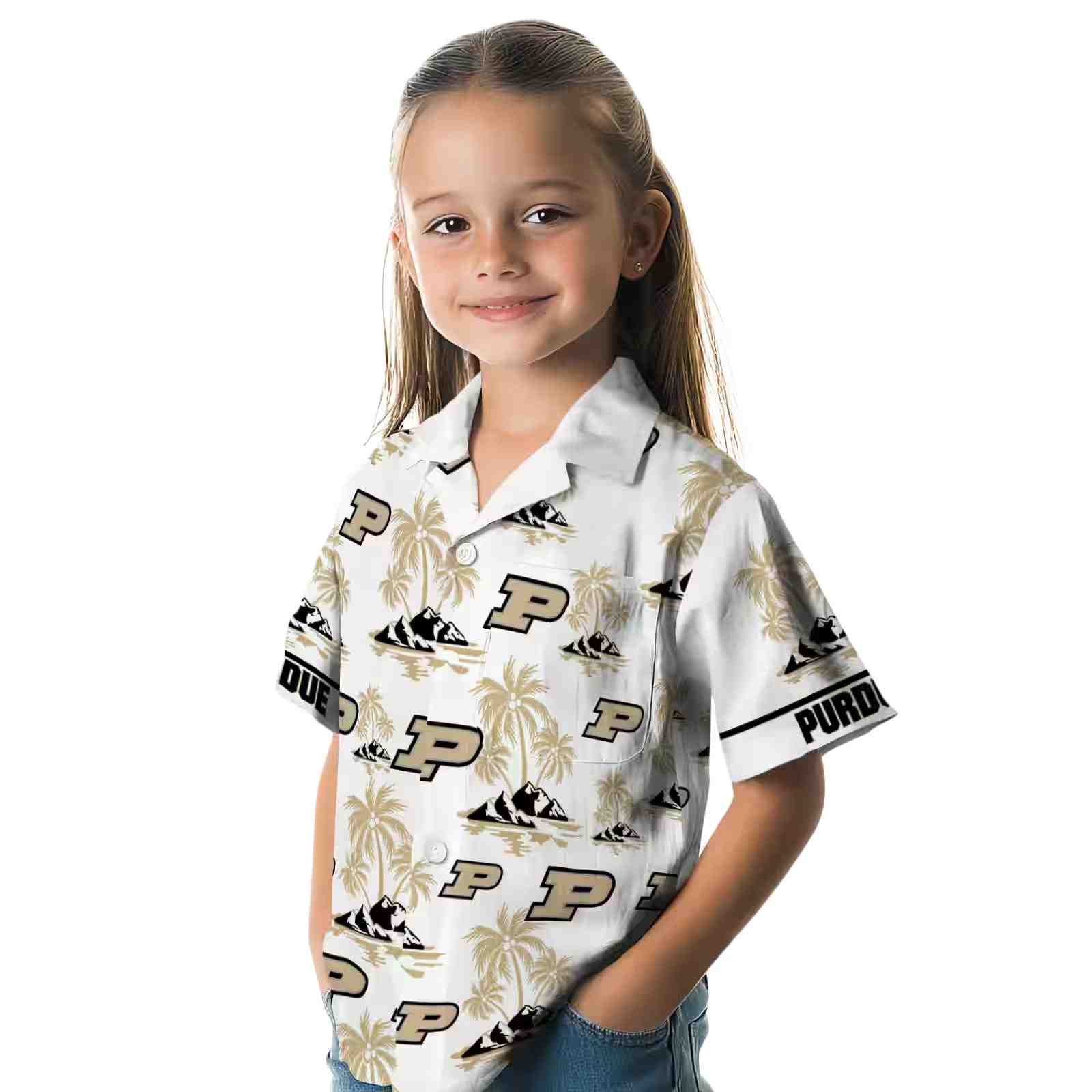 purdue boilermakers palm island print gold white hawaiian shirt premium grade