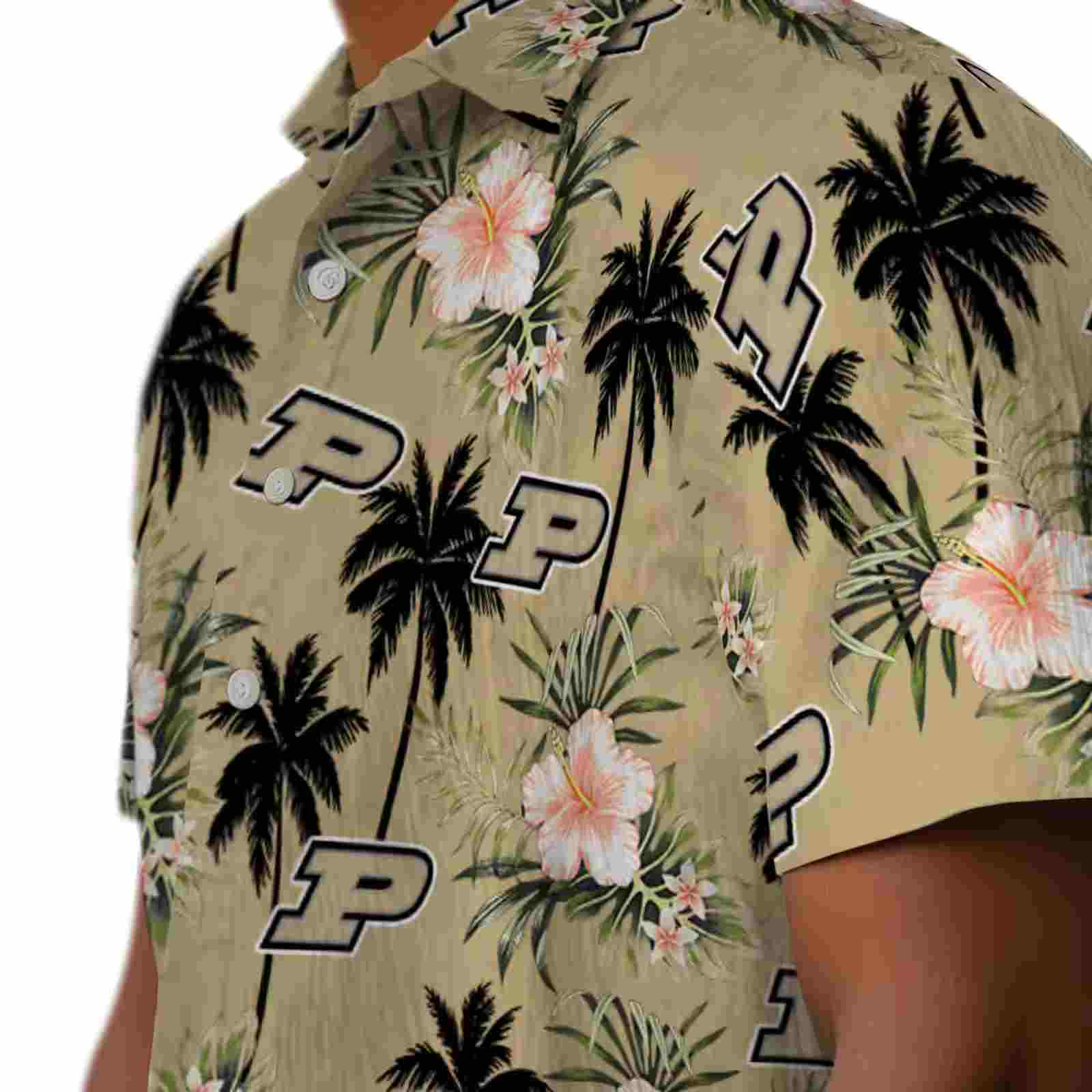 purdue boilermakers palm tree flower gold hawaiian shirt trendy