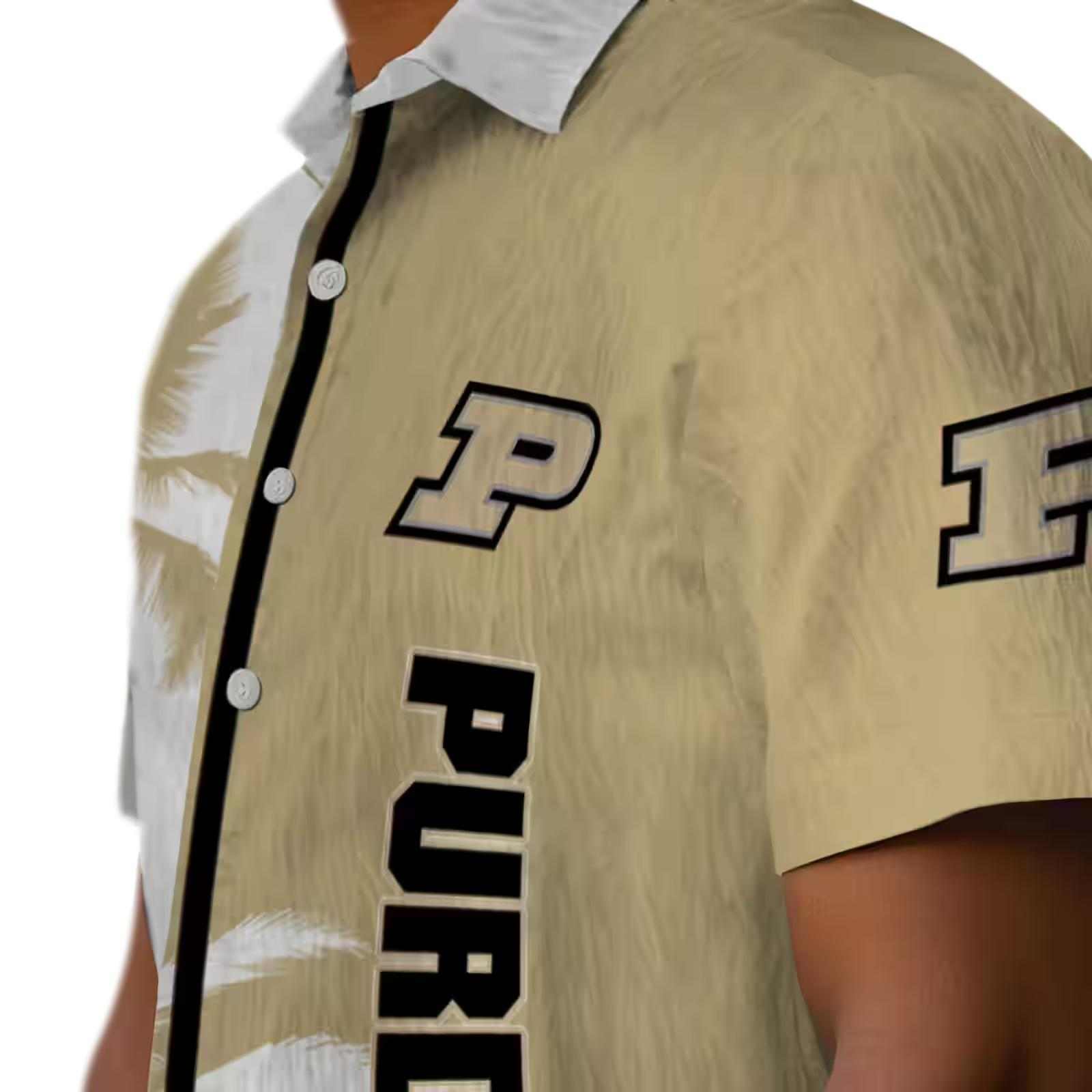 purdue boilermakers palm trees gold white hawaiian shirt trendy