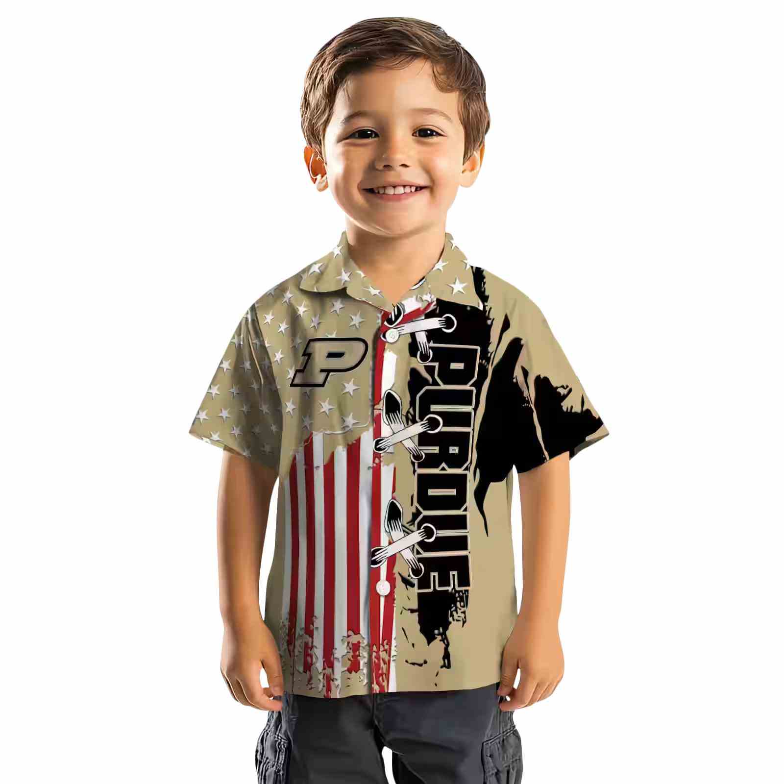 purdue boilermakers stitched flag gold hawaiian shirt top rated