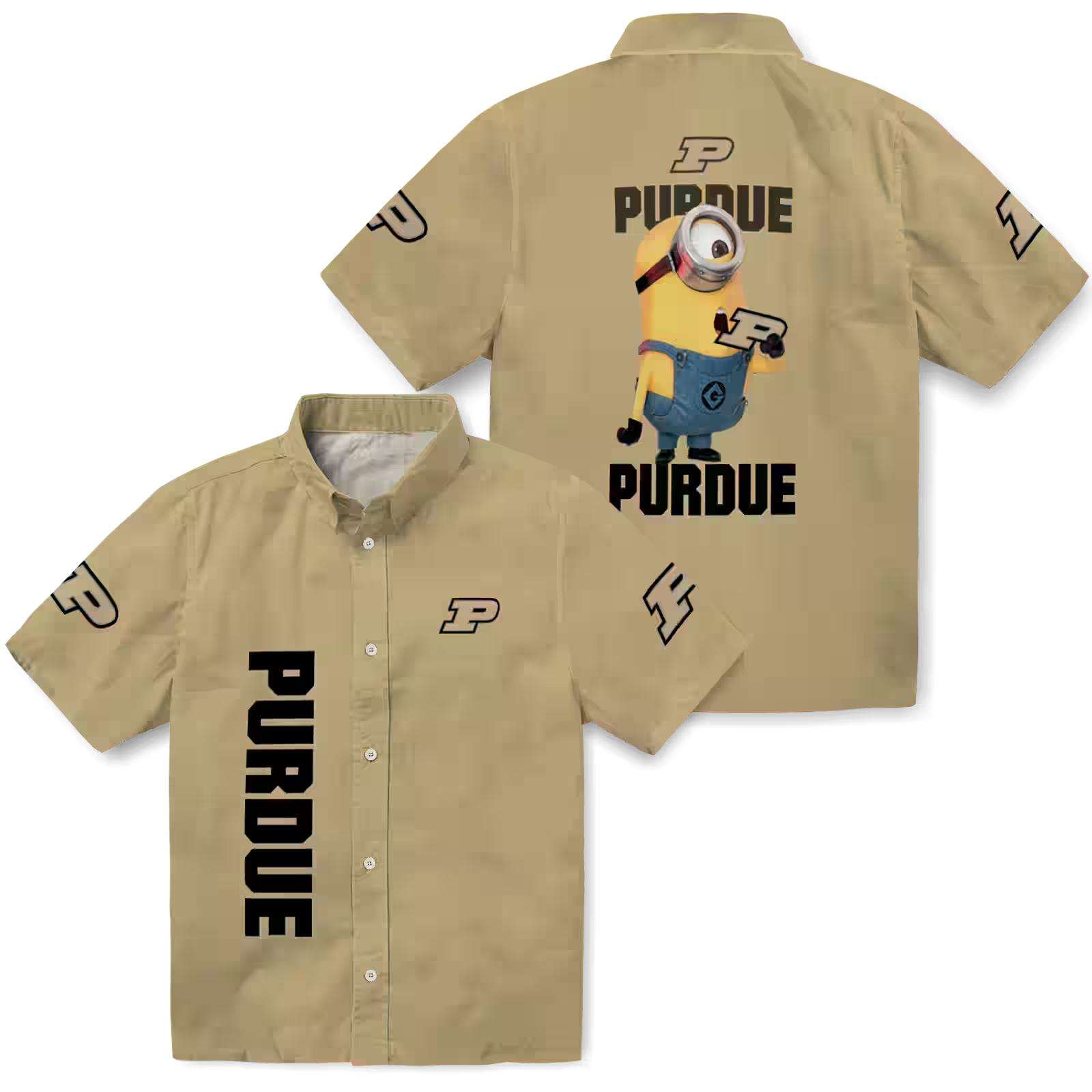 purdue boilermakers stuart minion gold hawaiian shirt high quality