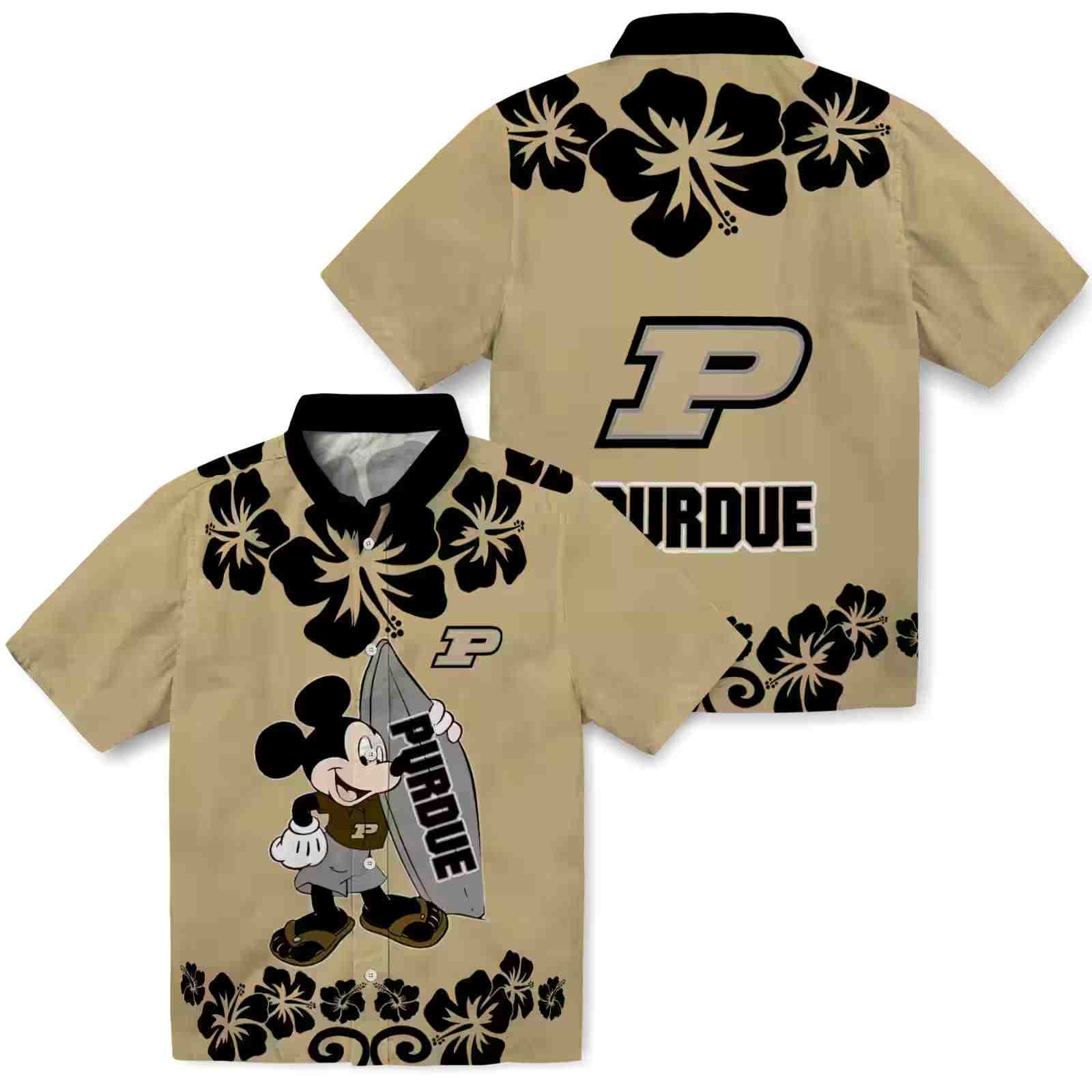 purdue boilermakers surfing mickey gold hawaiian shirt high quality