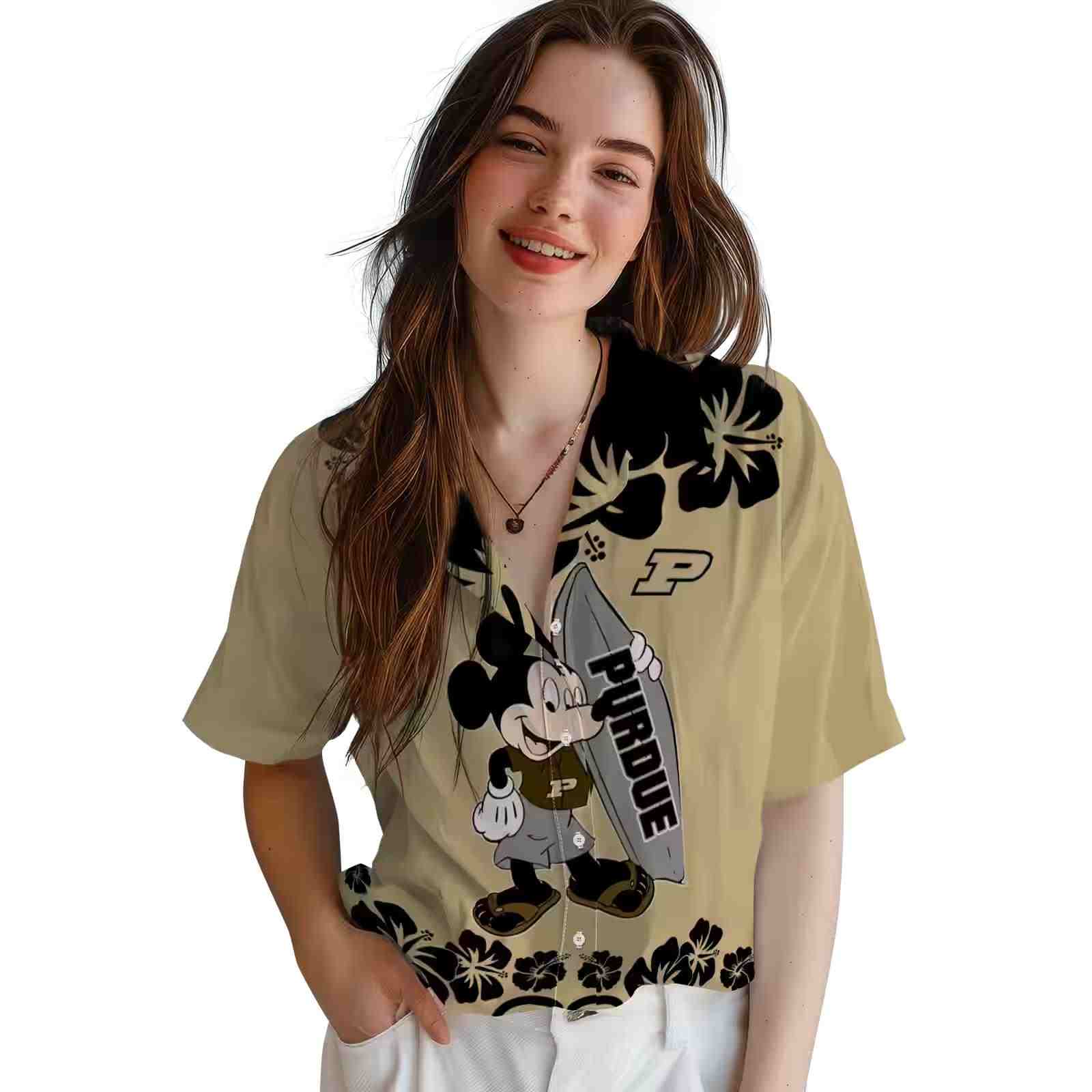 purdue boilermakers surfing mickey gold hawaiian shirt latest model