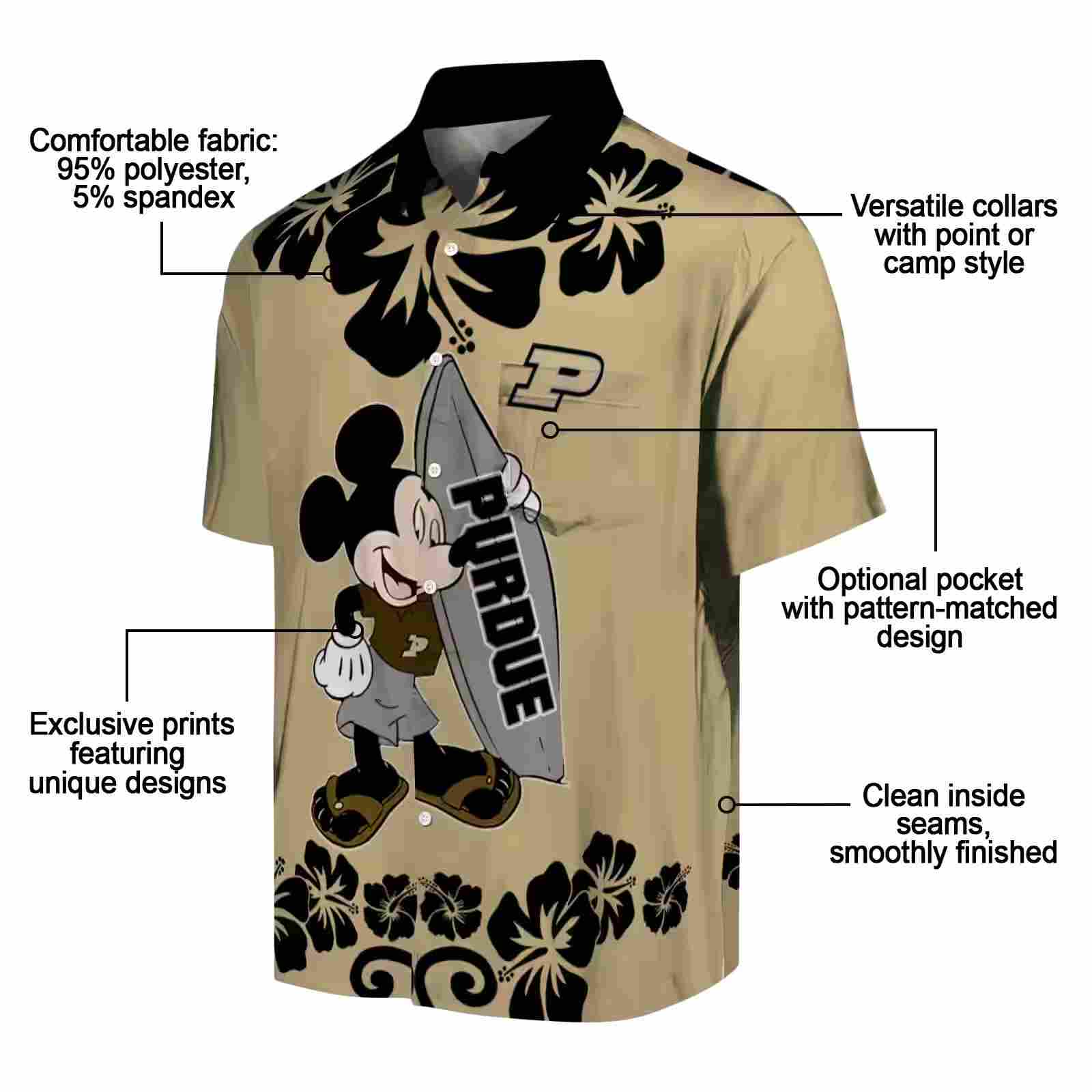 purdue boilermakers surfing mickey gold hawaiian shirt new arrival