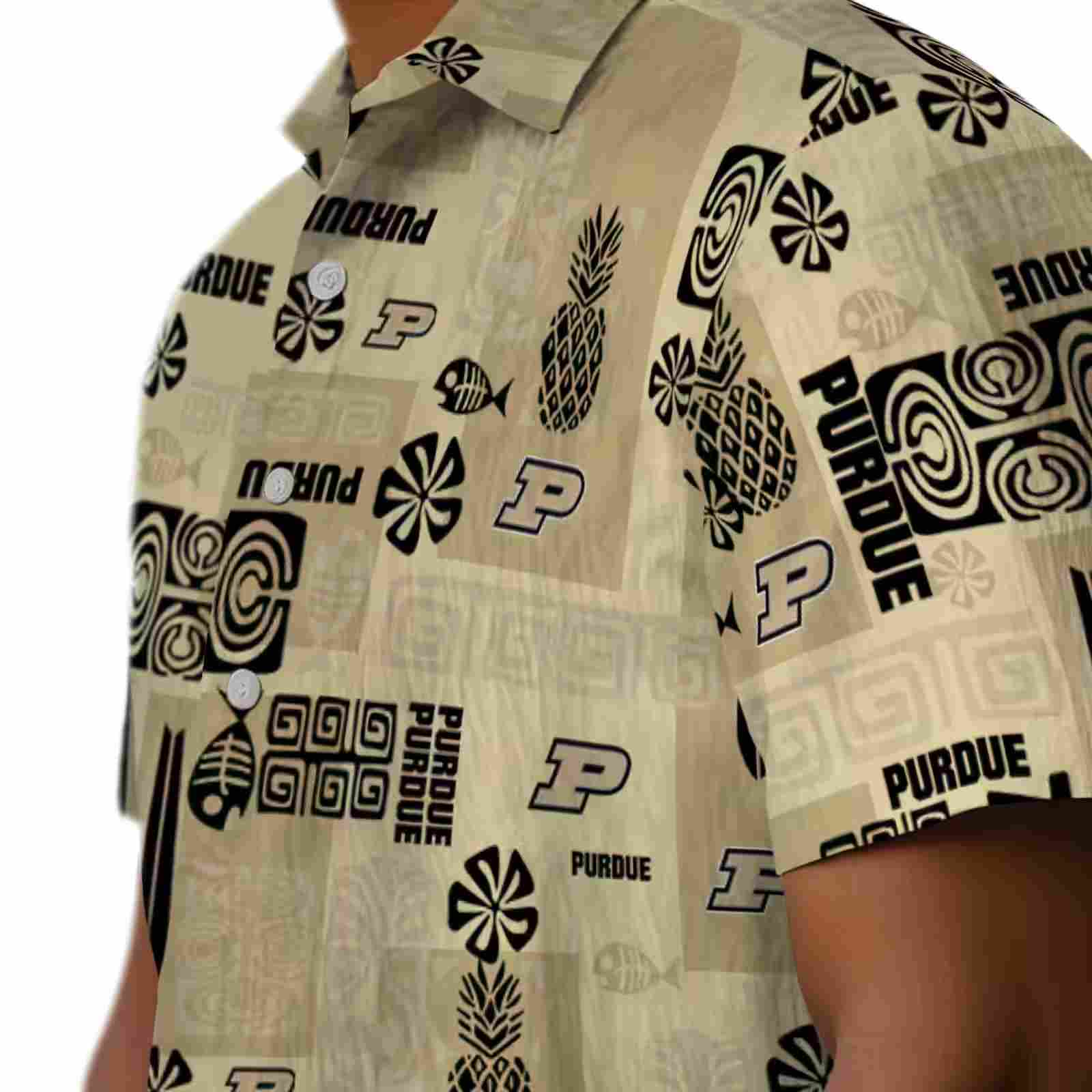 purdue boilermakers tribal symbols gold hawaiian shirt trendy