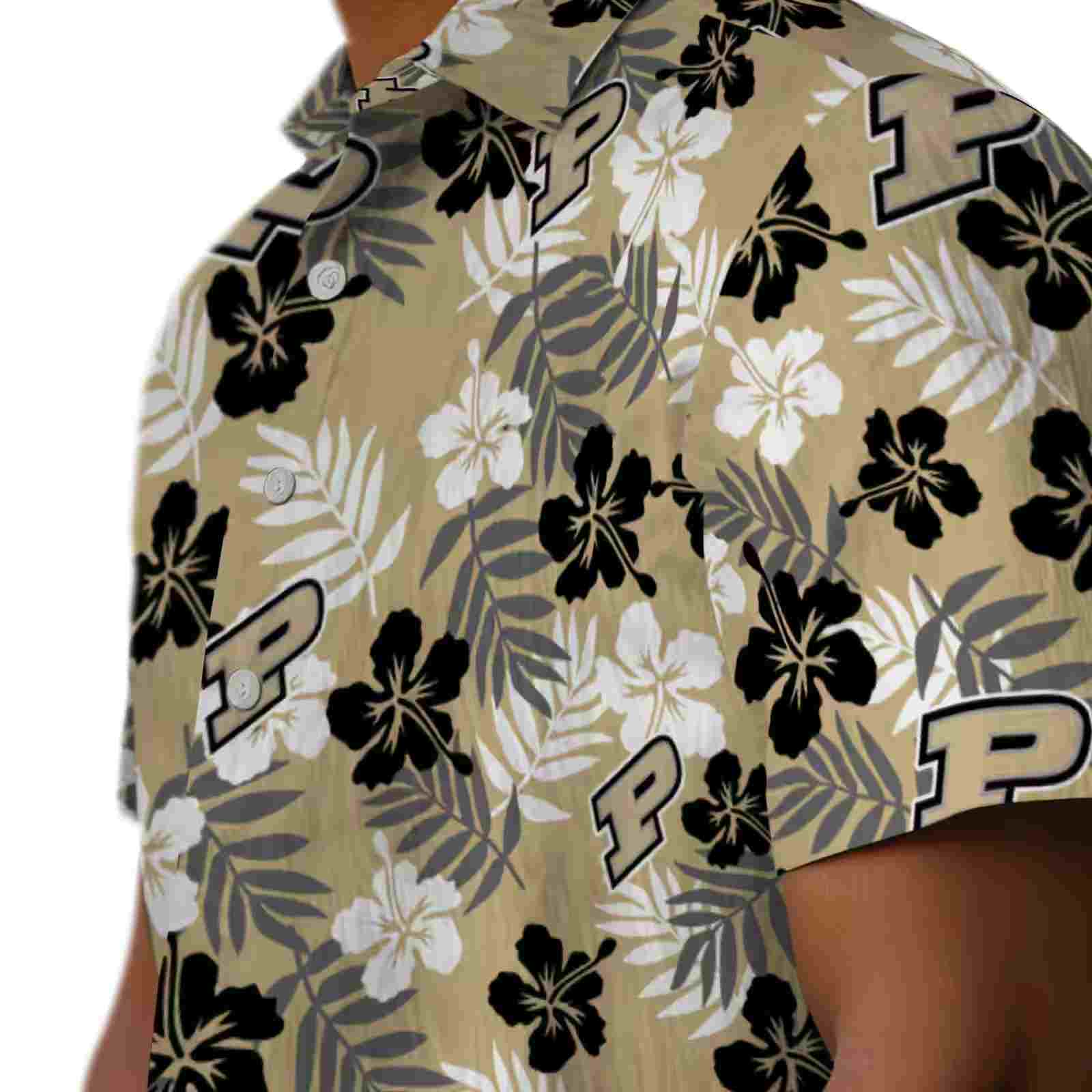 purdue boilermakers tropical floral gold hawaiian shirt trendy