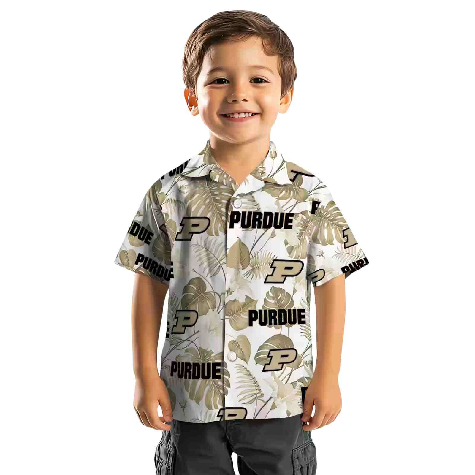 purdue boilermakers tropical plants gold white hawaiian shirt top rated