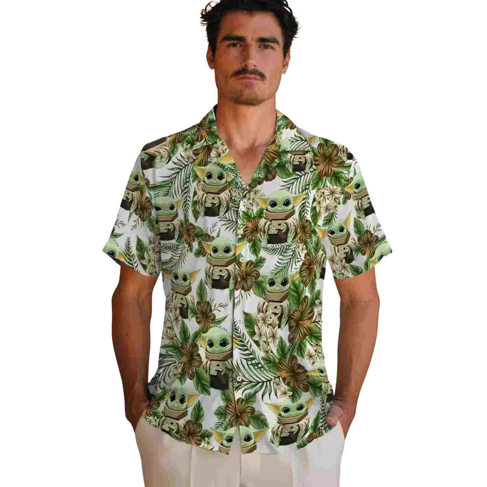 purdue boilermakers tropical yoda green hawaiian shirt fashion forward