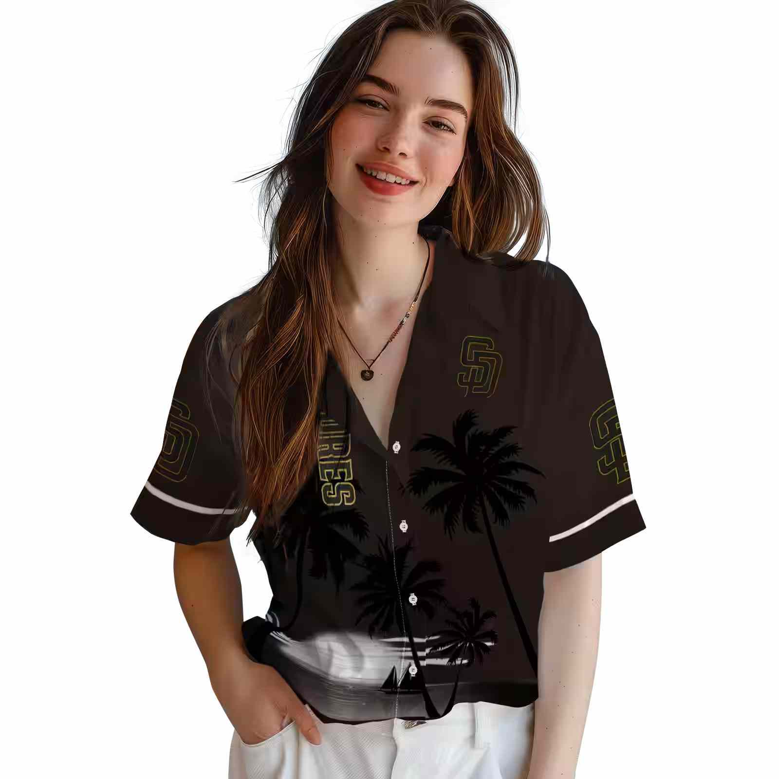 san diego padres beach sunset brown black hawaiian shirt latest model