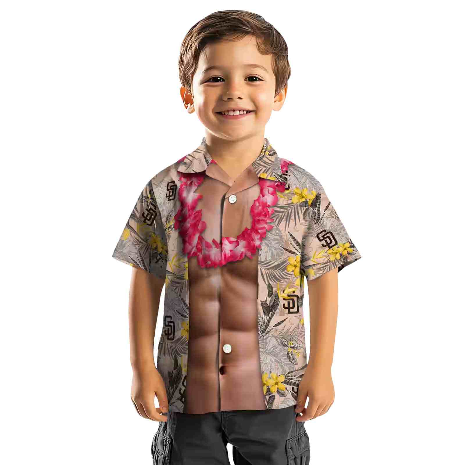 san diego padres chest illusion brown hawaiian shirt top rated