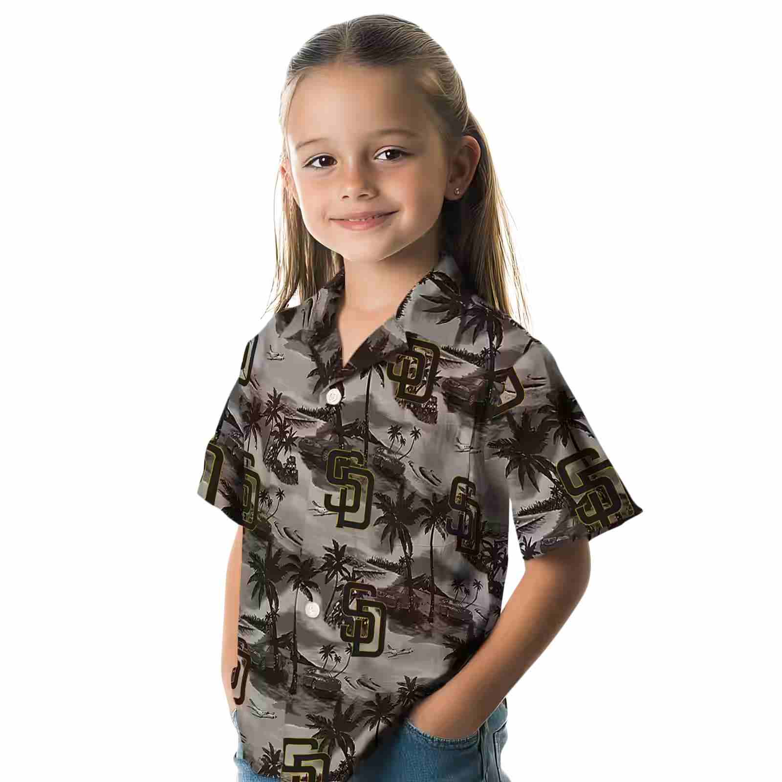 san diego padres coastal palms brown hawaiian shirt premium grade