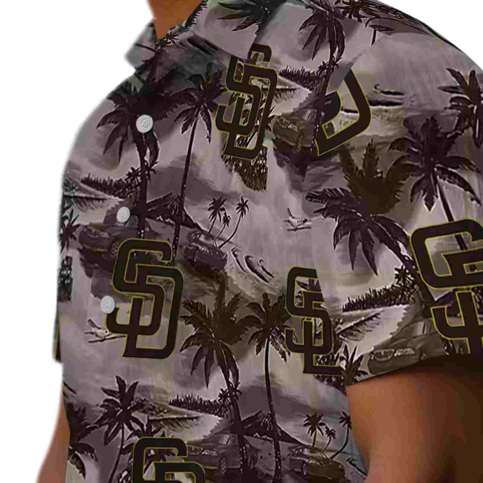 san diego padres coastal palms brown hawaiian shirt trendy