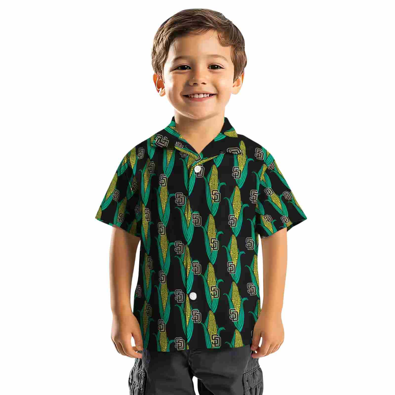 san diego padres corn motifs black green hawaiian shirt top rated