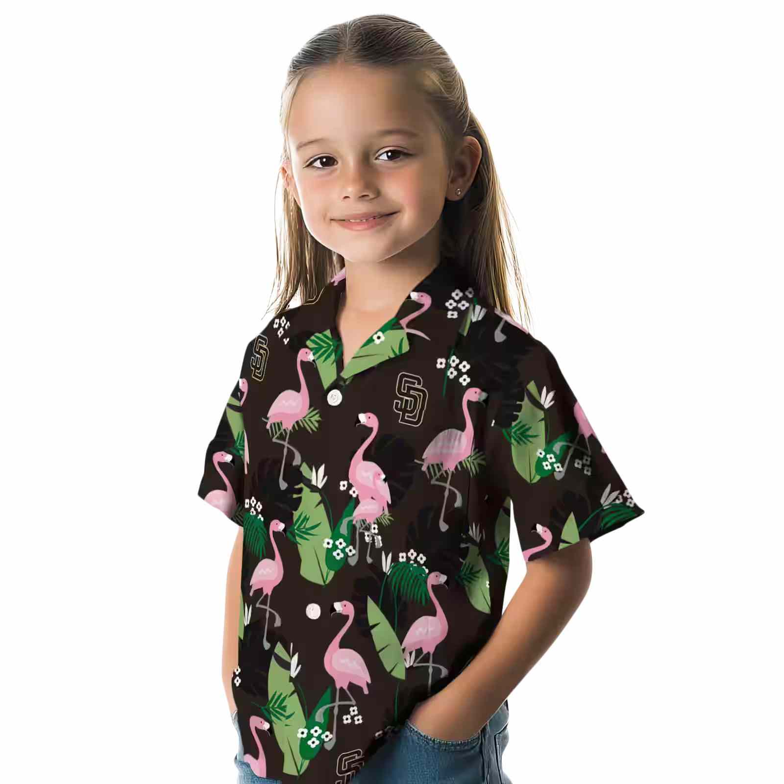 san diego padres flamingo leaf motif brown hawaiian shirt premium grade