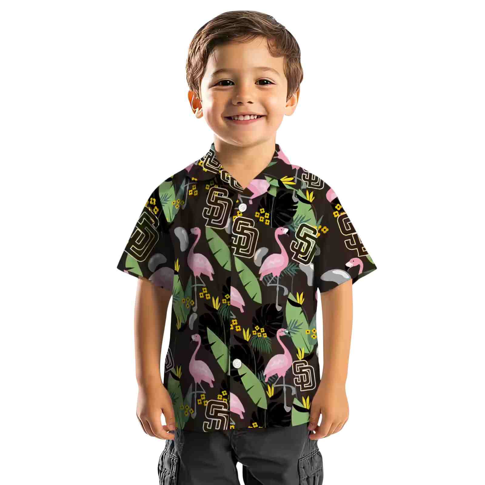 san diego padres flamingo leaves brown hawaiian shirt top rated