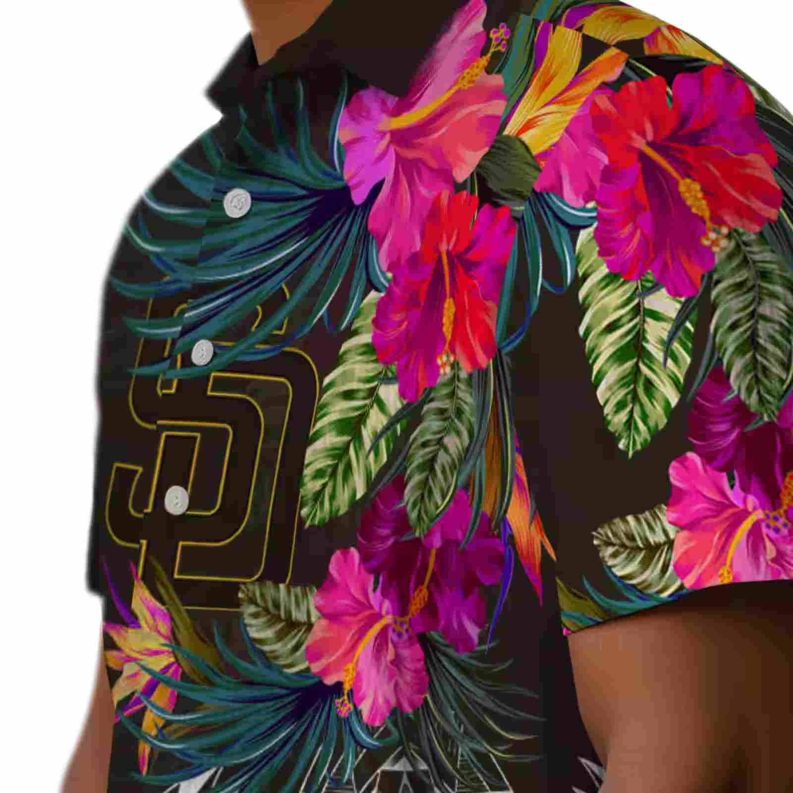 san diego padres floral polynesian brown hawaiian shirt trendy