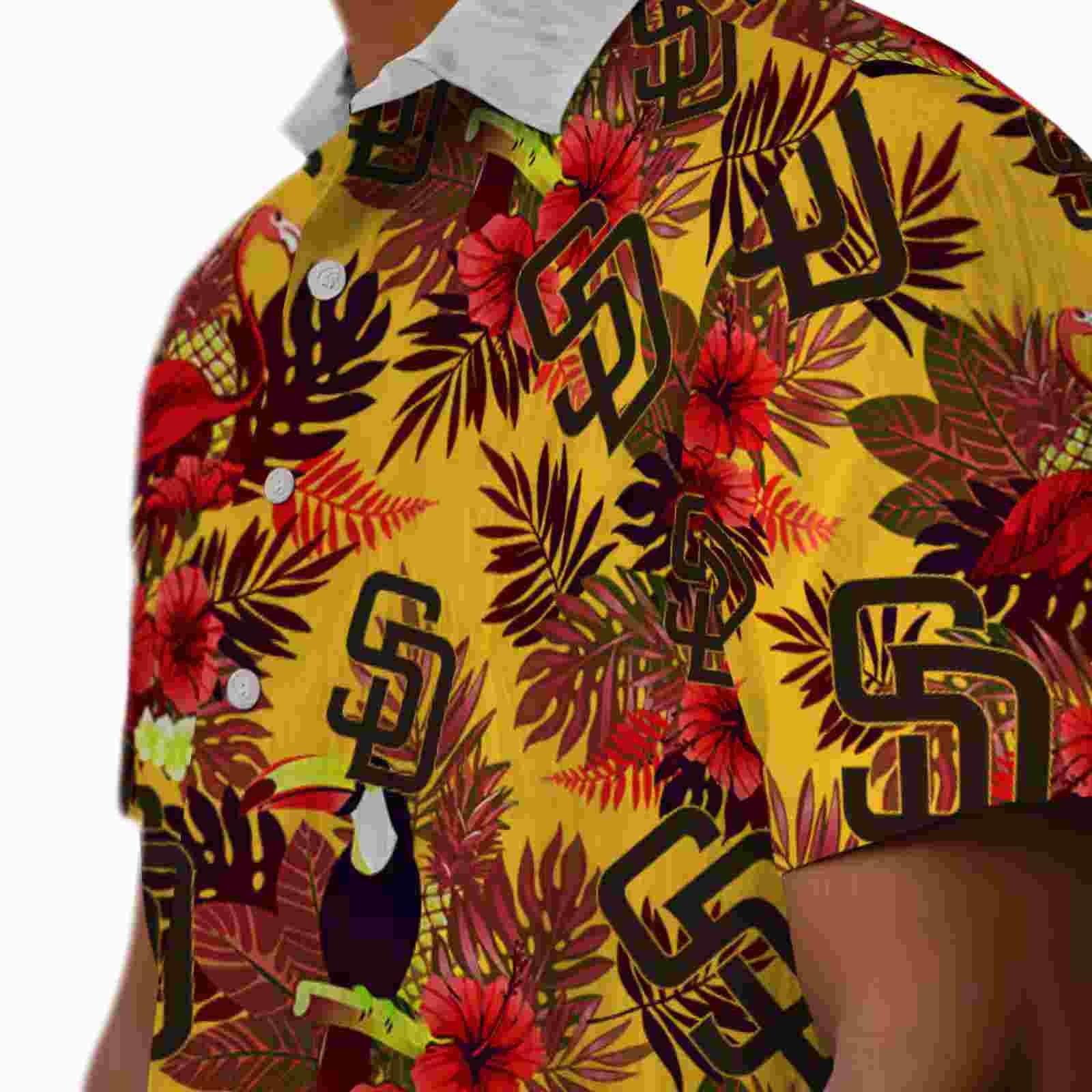 san diego padres floral toucan brown red hawaiian shirt trendy