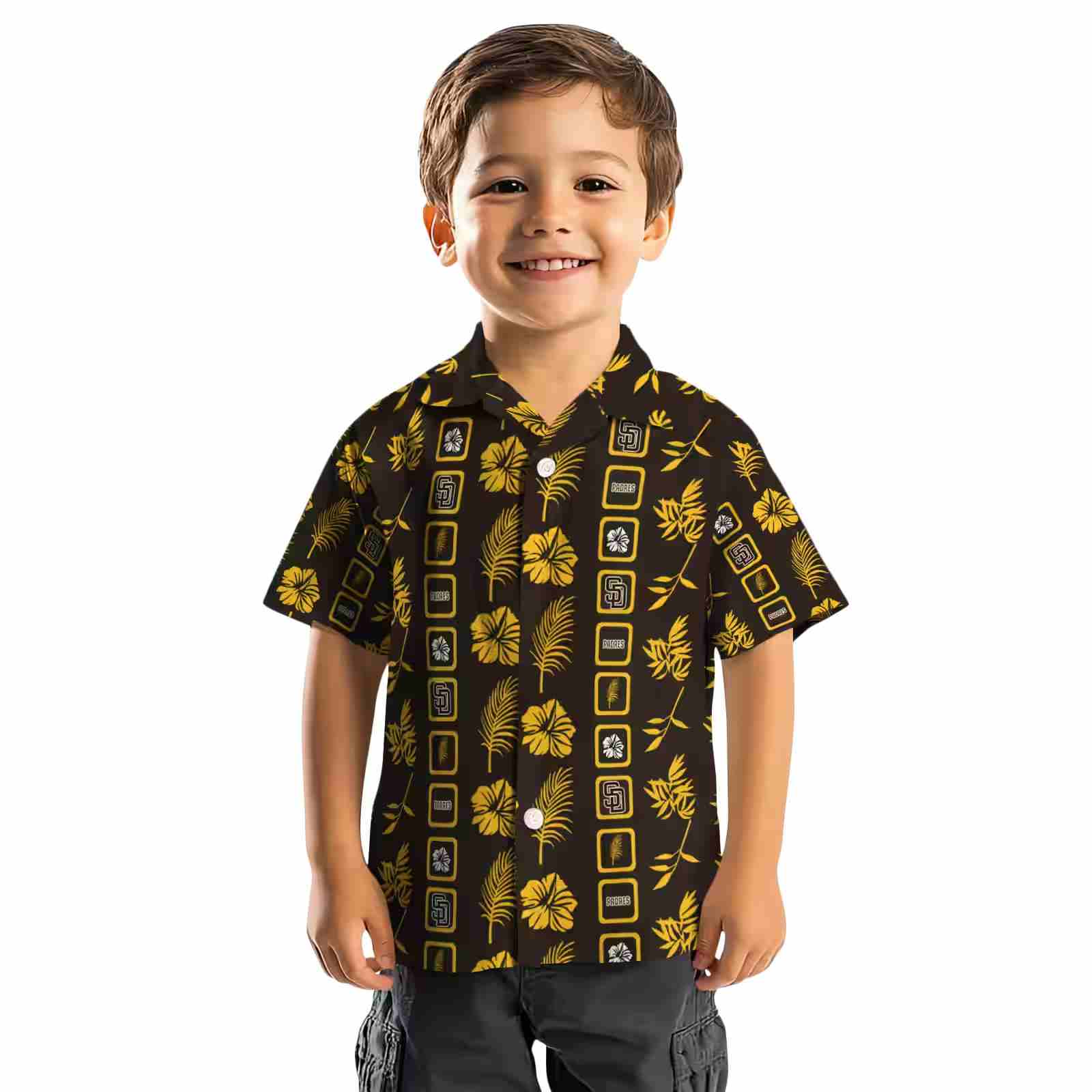 san diego padres framed floral brown hawaiian shirt top rated